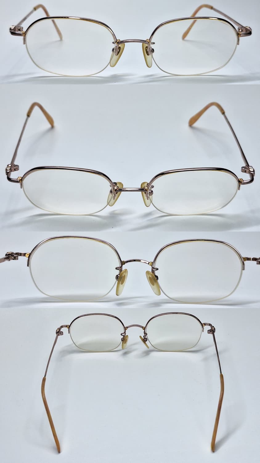 00s 일본 빈티지/KIMIJIMA 111 장미 장식 티타늄 반무테 안경 상품이미지4