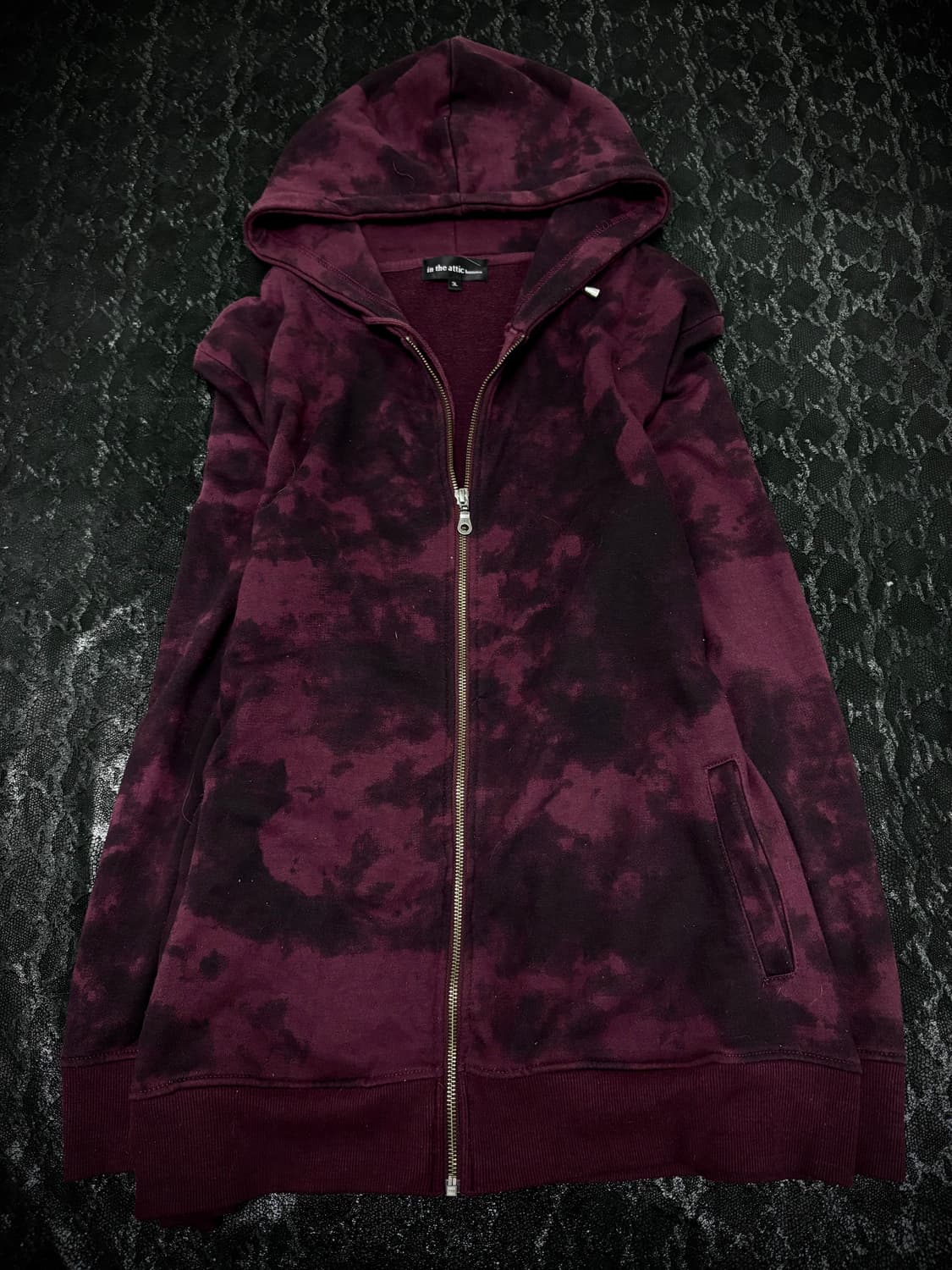 “IN THE ATTIC”00’s Burgundy Bleach Hoodi 상품이미지1