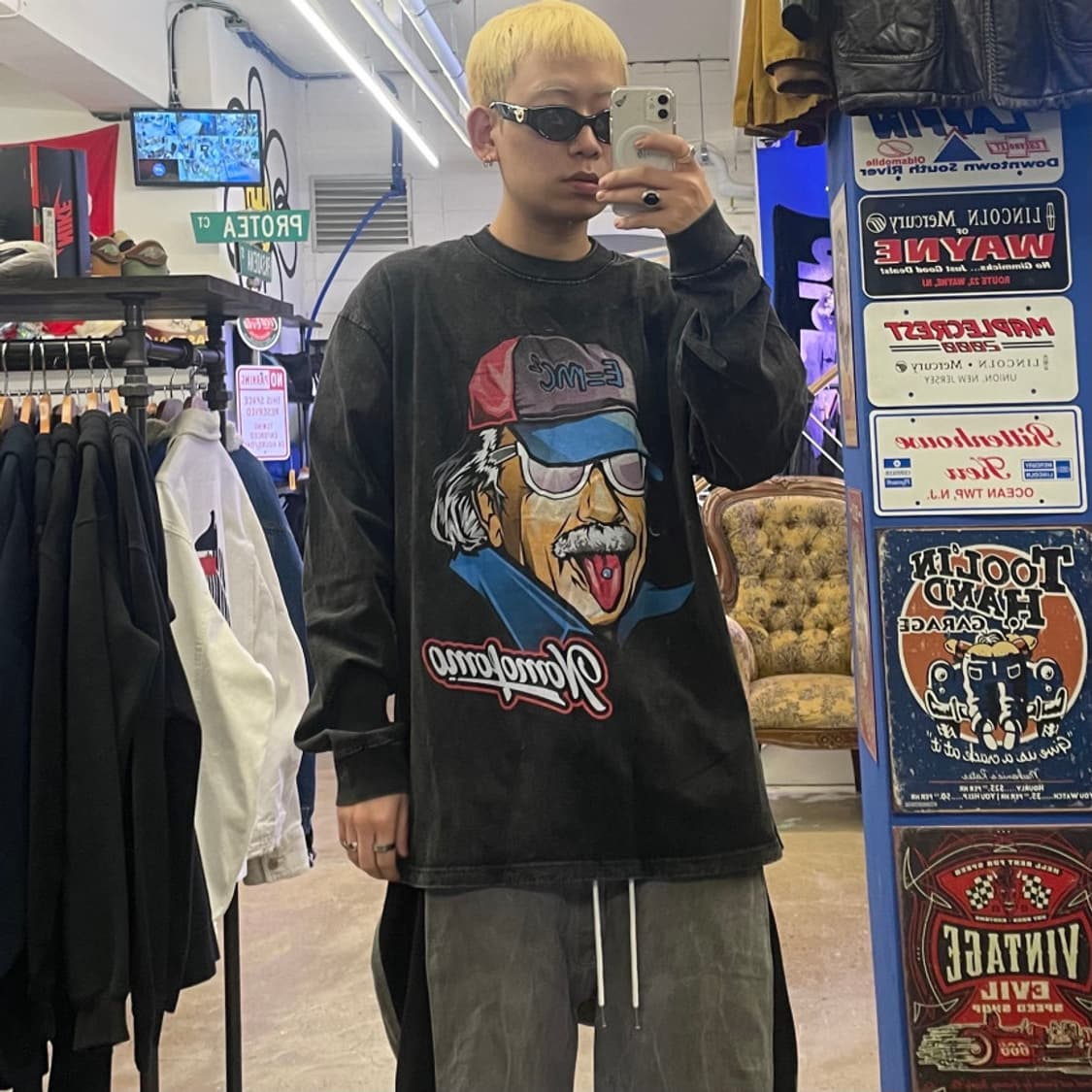 [데드스탁] 아인슈타인 피그먼트 워싱 긴팔 XL 상품이미지3