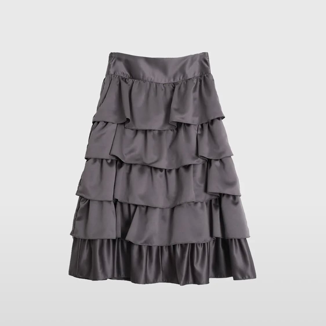 999휴머니티 새틴 러플 스커트 그레이 s 상품이미지3