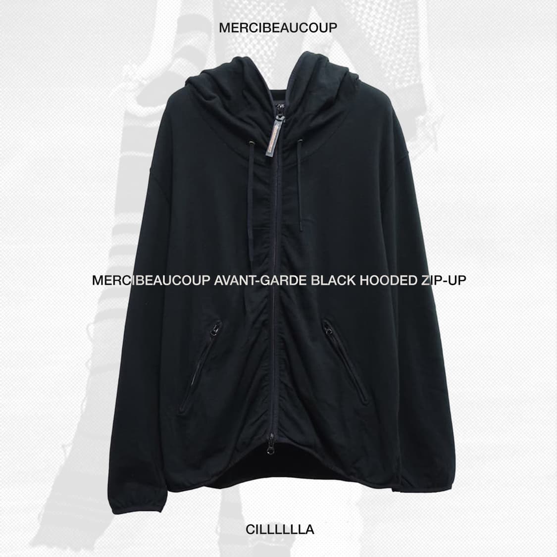 mercibeaucoup 메르시보꾸 블랙 아방가르드 후드집업 3 상품이미지1