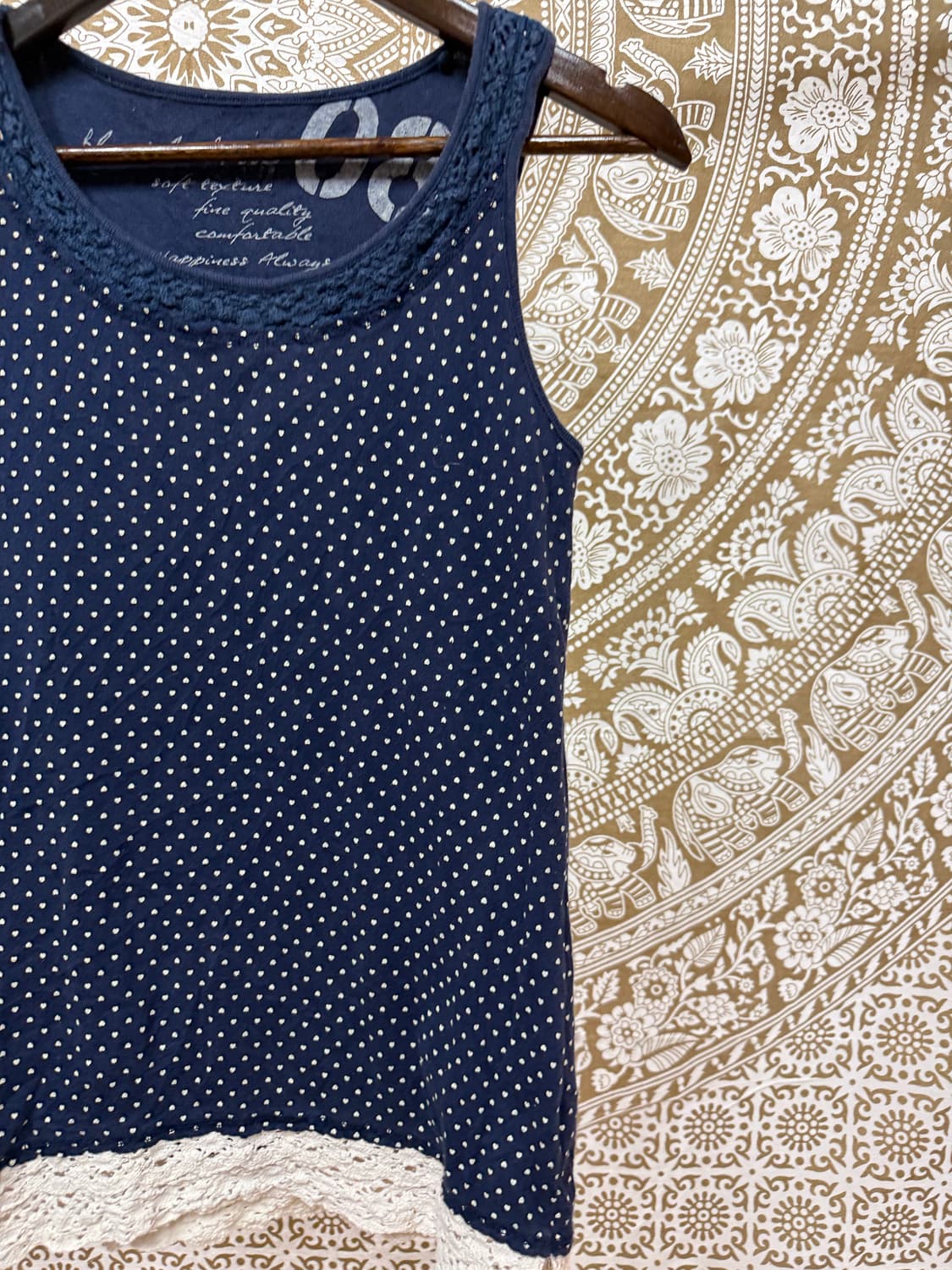 빈티지 레이스 하트패턴 민소매 나시  상품이미지3