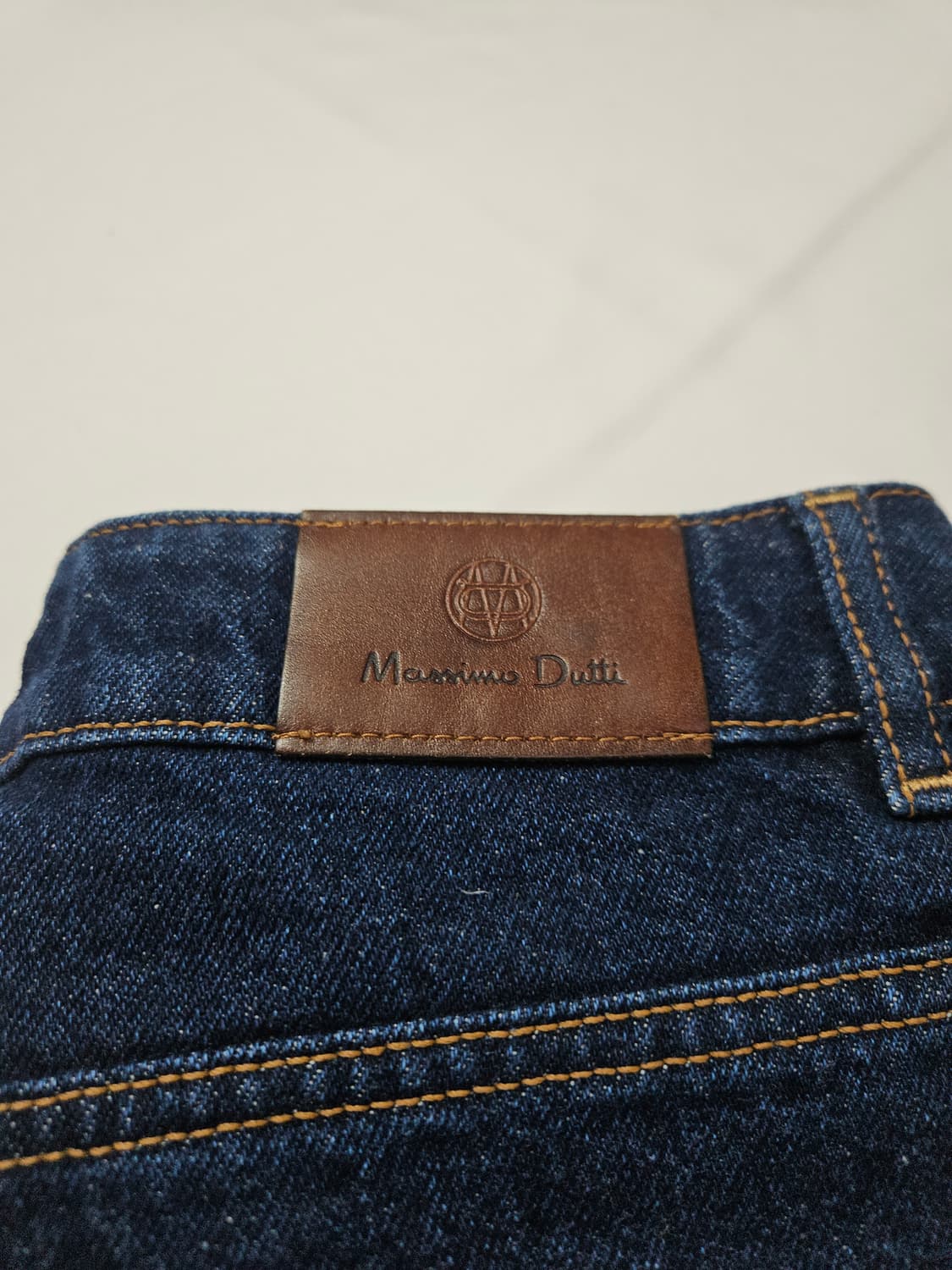 마시모두띠 가죽패치 데님팬츠 청바지 세미와이드 28 상품이미지3