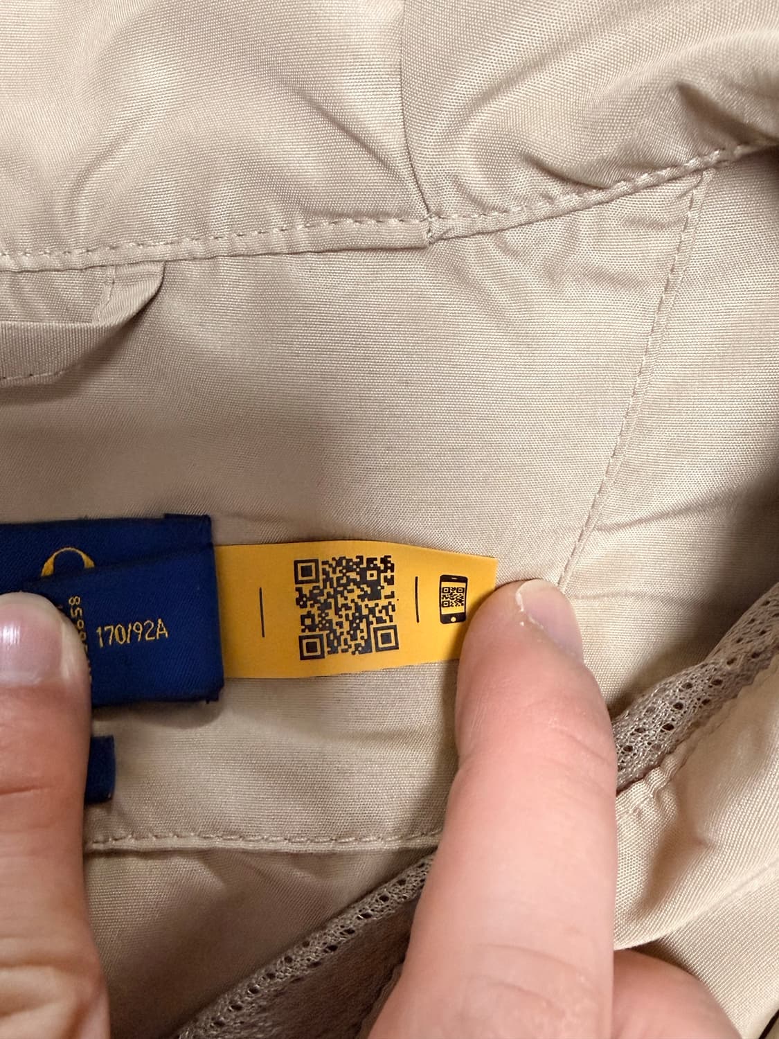 폴로랄프로렌 윈드브레이커 자켓 베이지 S qr인증 상품이미지5