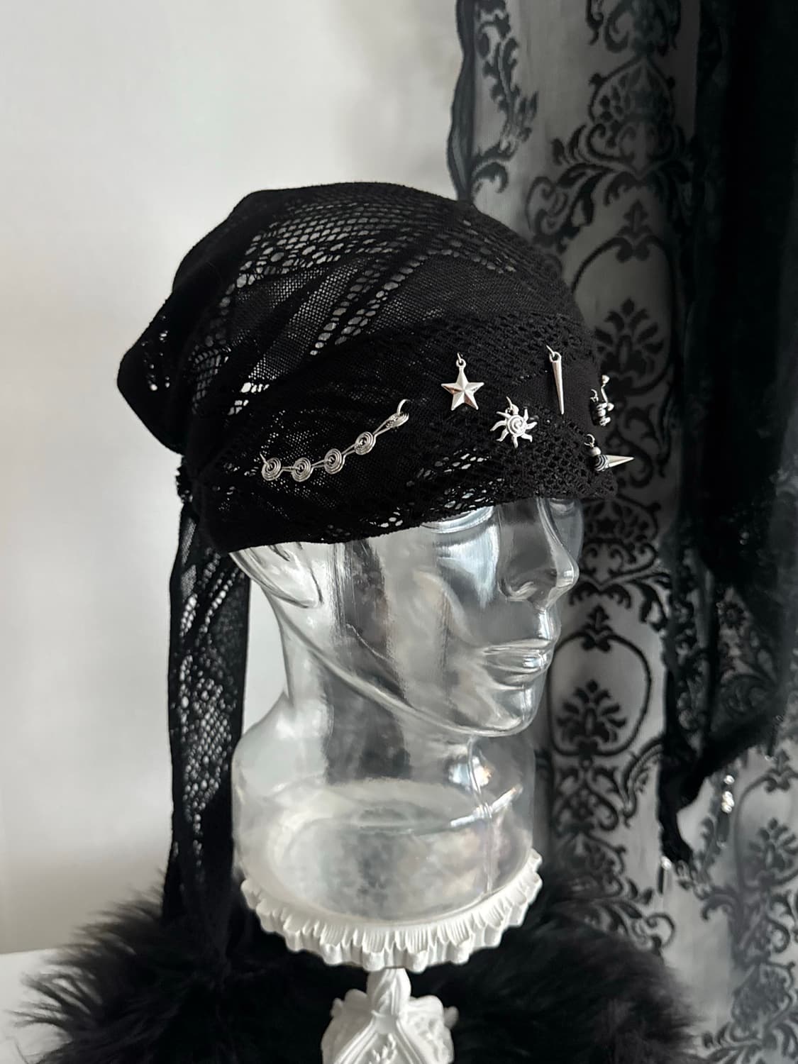 메이드 커스텀 시스루 듀렉 헤어두건 반다나 상품이미지1