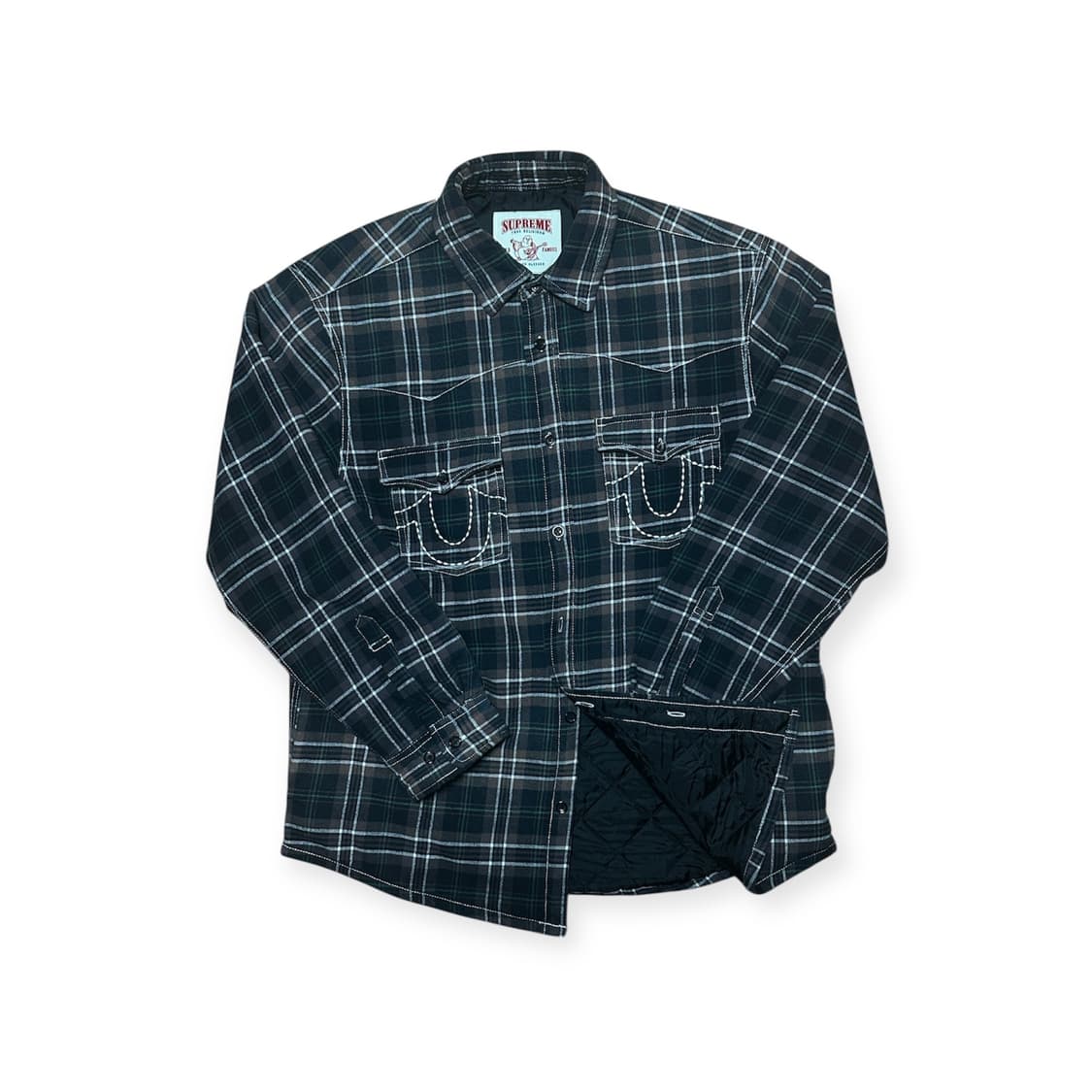 슈프림 트루릴리전 콜라보 퀄팅 셔츠 L 상품이미지2