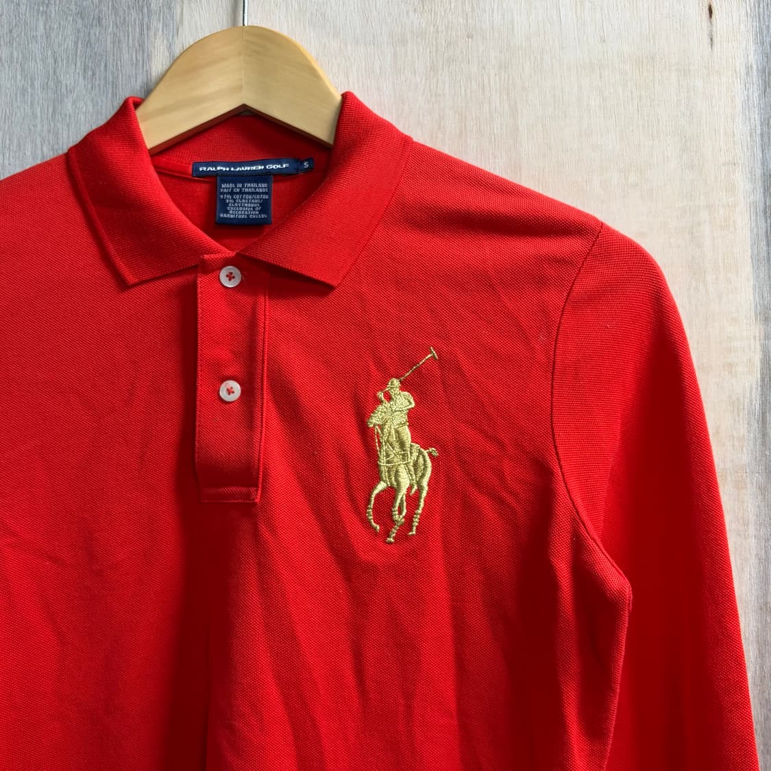 폴로 빅포니 치프키프 금장 자수 레드 딱붙 럭비티 롱슬리브 S 상품이미지6