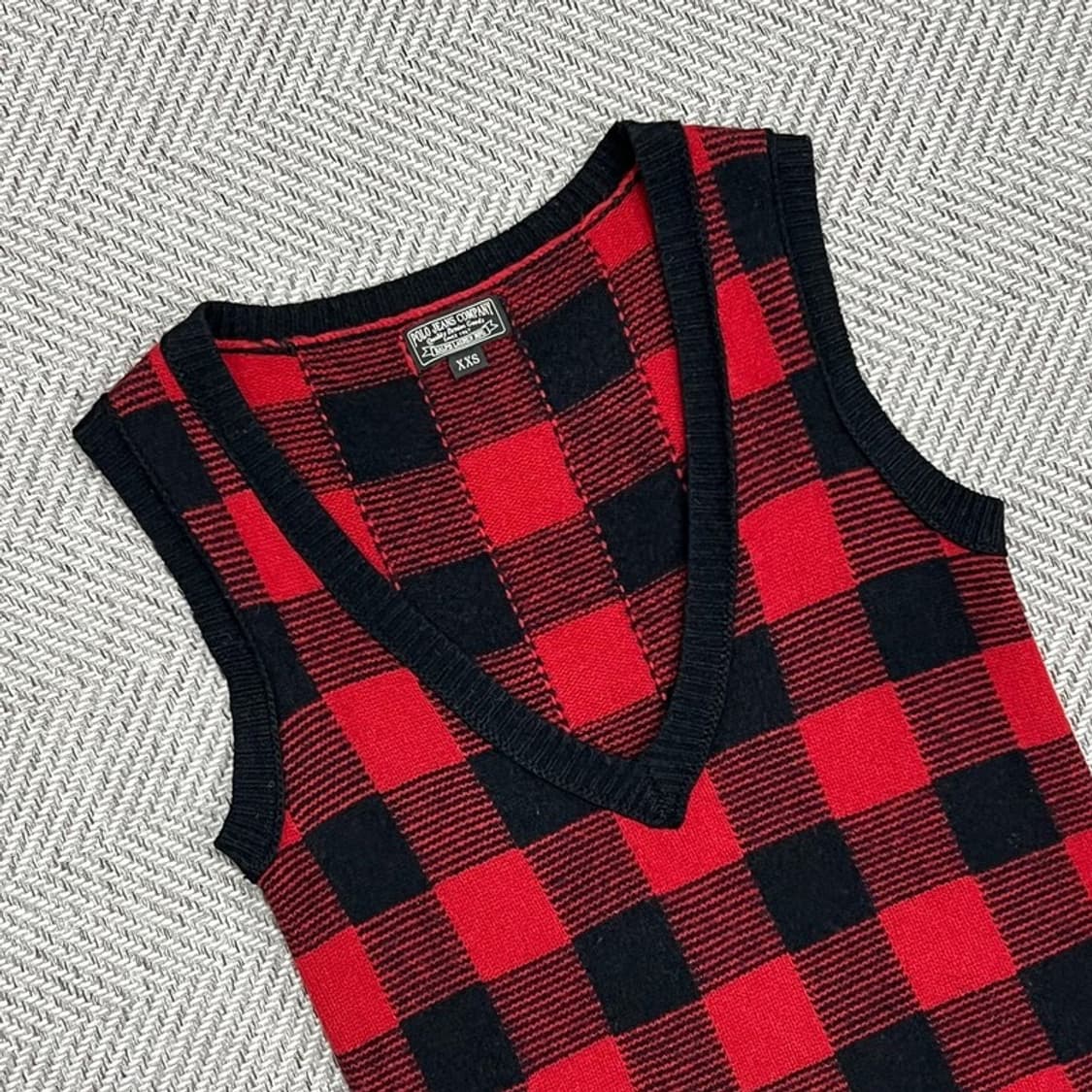 폴로진스 체크 니트 베스트 v0886 상품이미지3