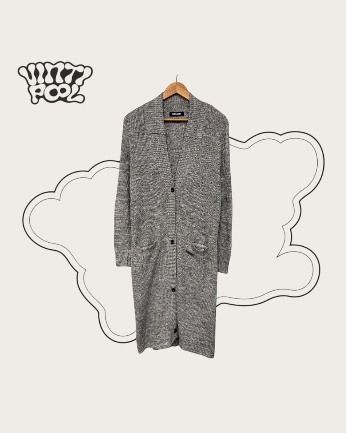 버커루 포켓 롱 니트 가디건 그레이 상품이미지1
