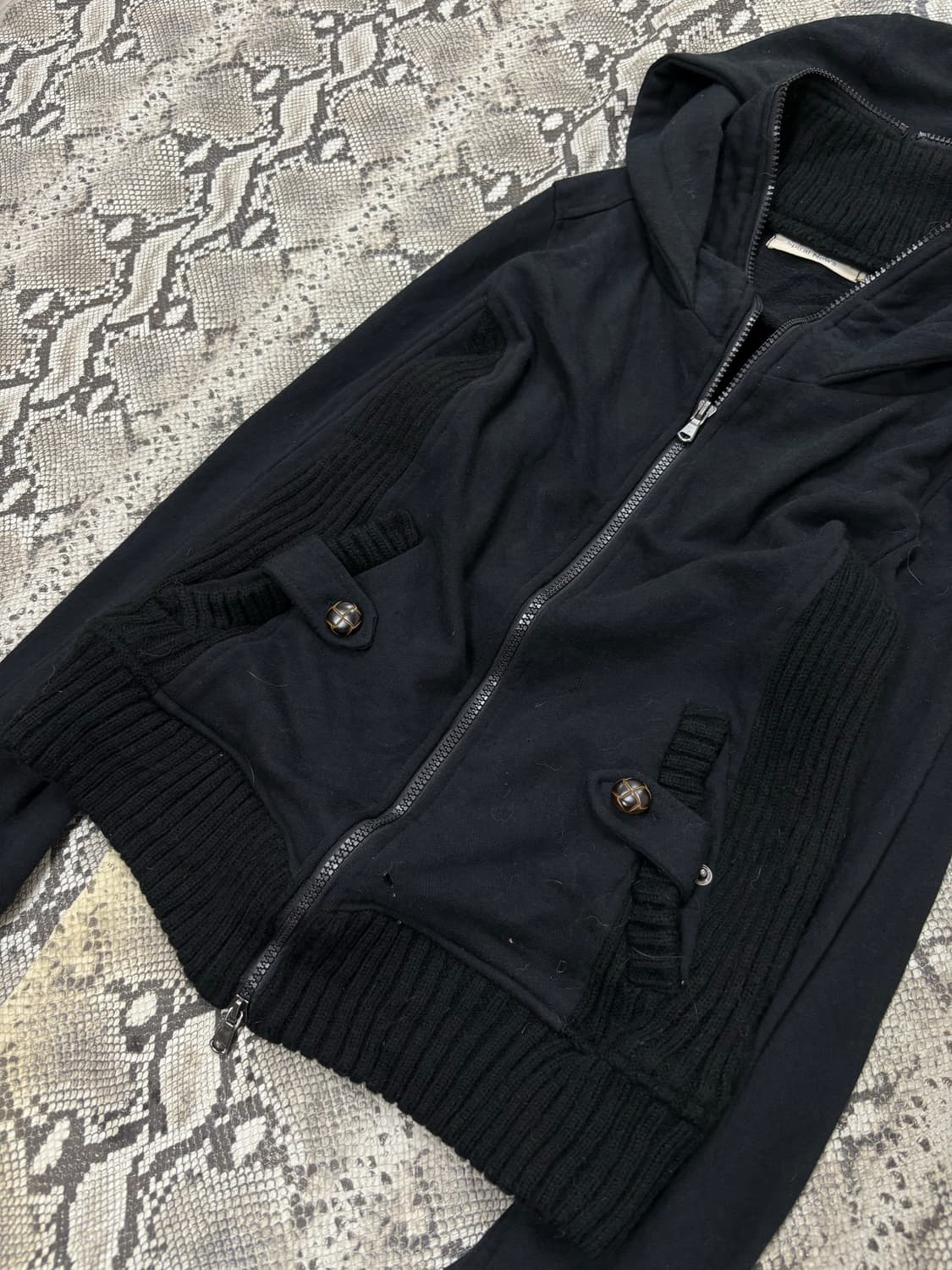 “Vintage” 00’s Y2K Design Black Hooded 2 상품이미지5
