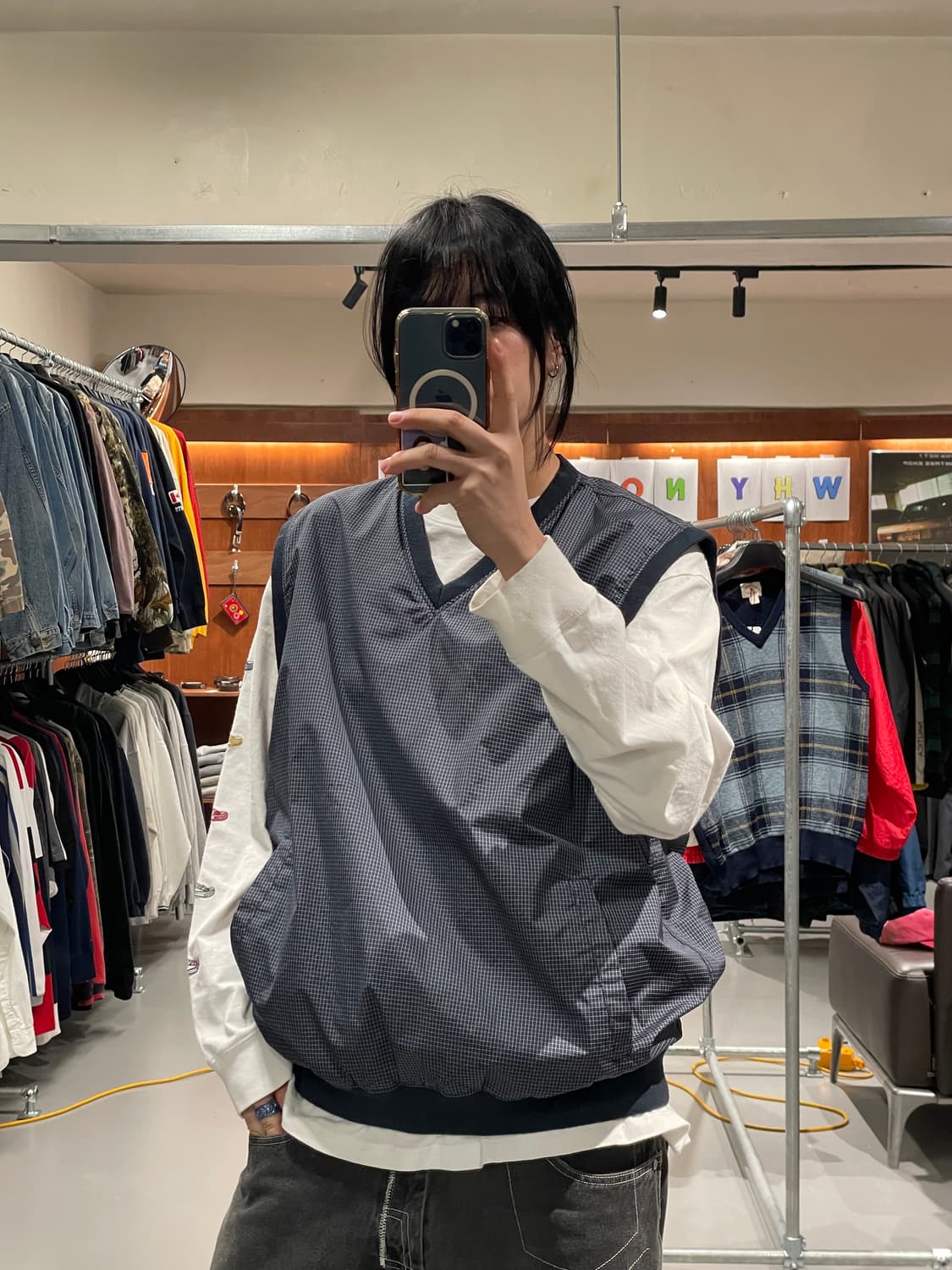 빈티지 바람막이 웜업 조끼   상품이미지2