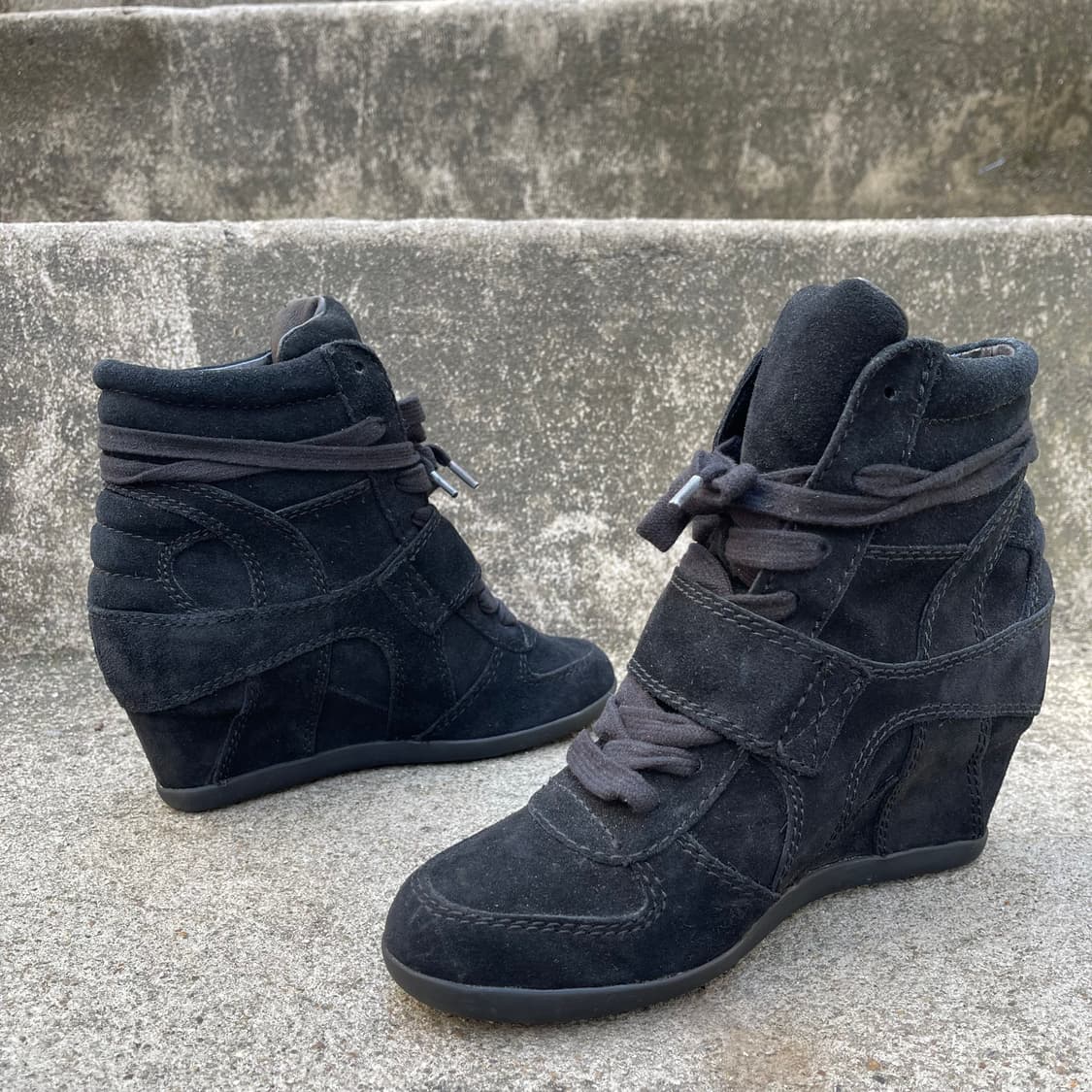 [37] ASH 블랙 스웨이드 웨지힐 스니커즈 (240) 상품이미지4