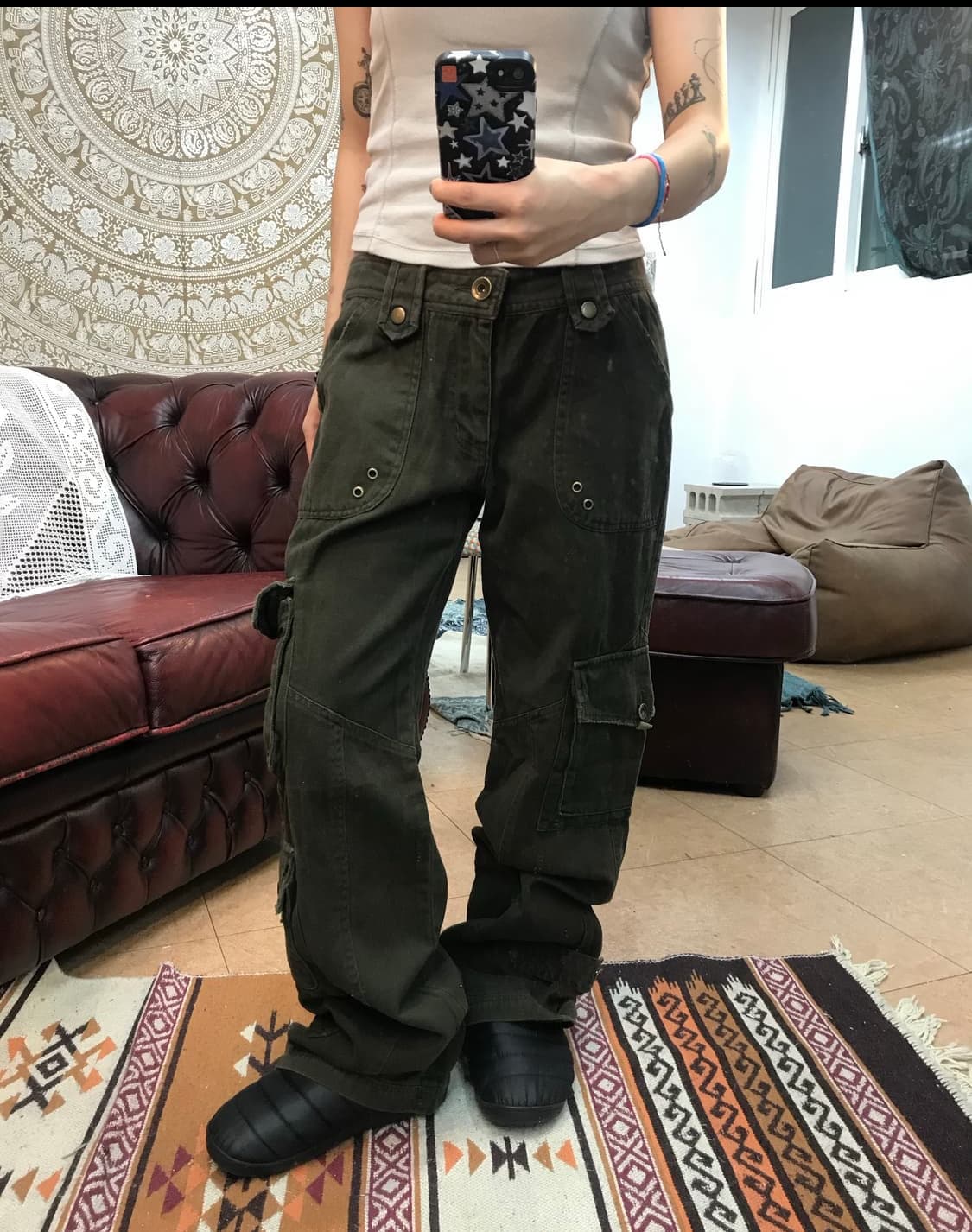 빈티지 카키 카고팬츠 상품이미지1