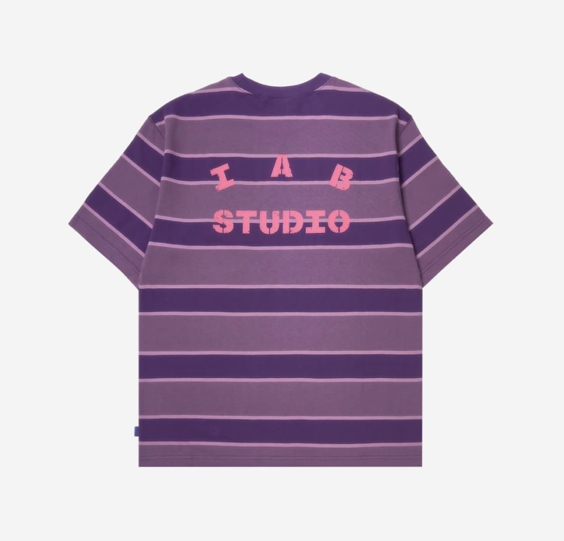 아이앱 스튜디오 x 아케인 징크스 스트라이프 티셔츠 퍼플 스트라이프 핑크 상품이미지1