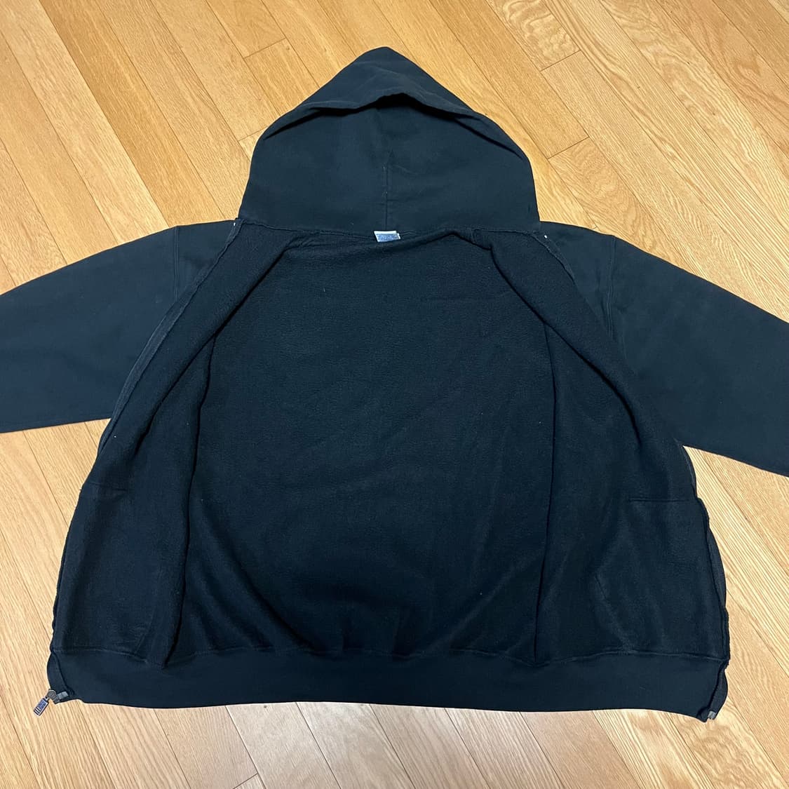 [XL] 90s USA 빈티지 러셀 후드집업 블랙 상품이미지4