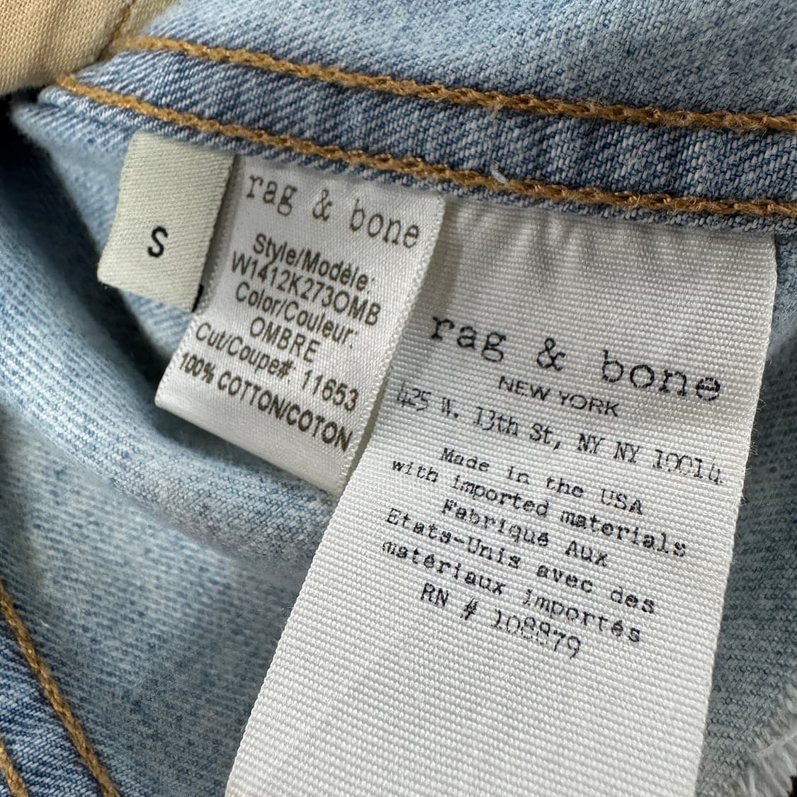 랙앤본 옴브레 크롭 데님 재킷 상품이미지4