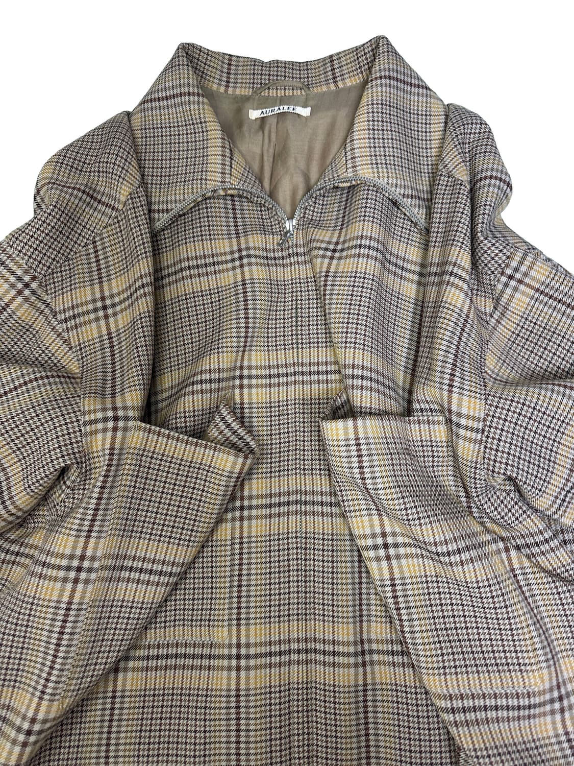 오라리 Auralee 울 서지 체크집업 블루종 5 상품이미지6