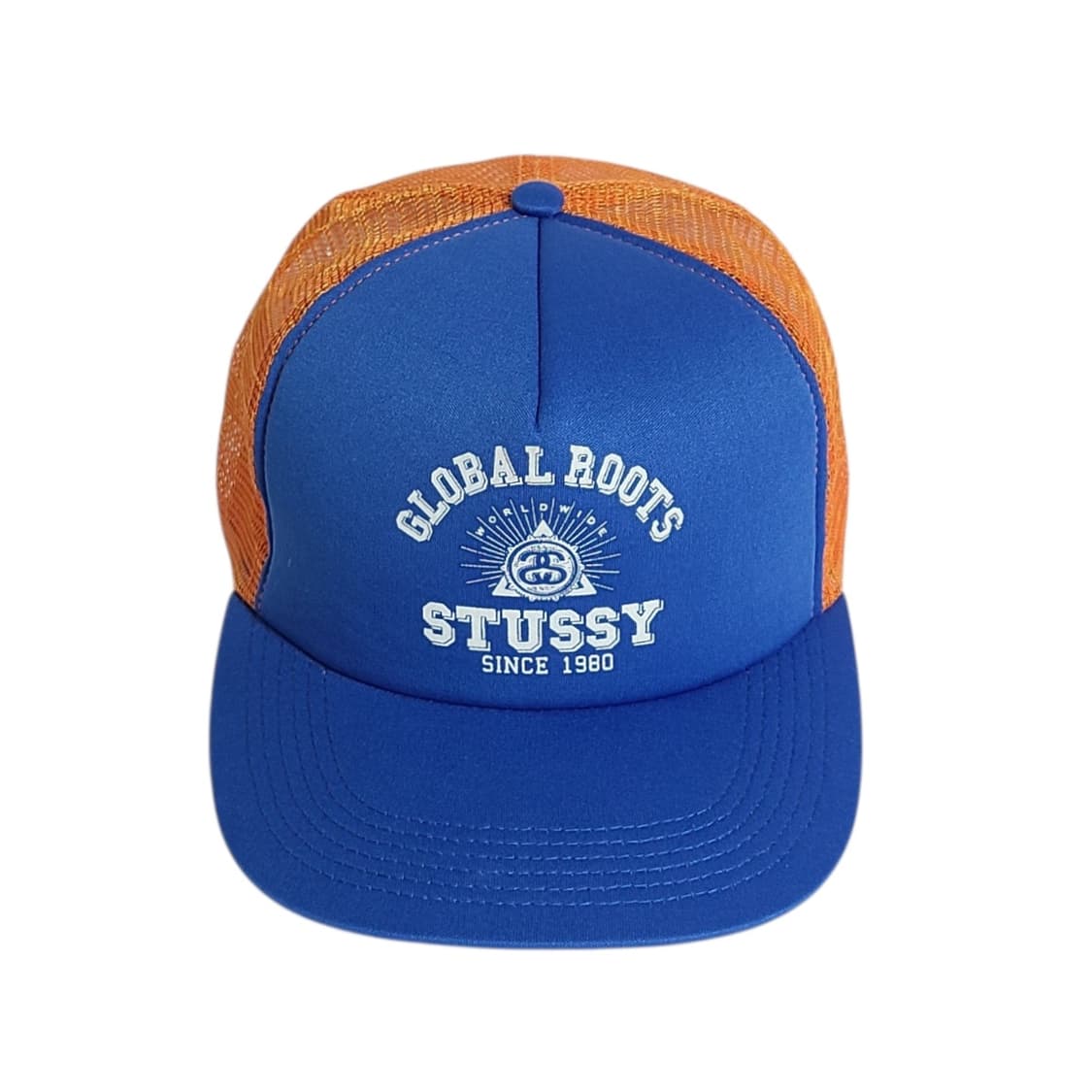 stussy) 00s 스투시 글로벌 루츠 트러커 캡 블루/오렌지 상품이미지1