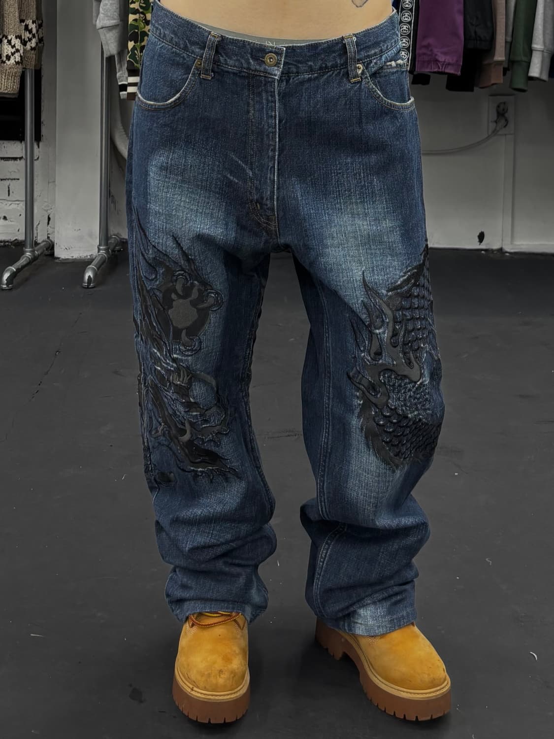 카라쿠리 타마시 오리엔탈 드래곤 데님팬츠 상품이미지2