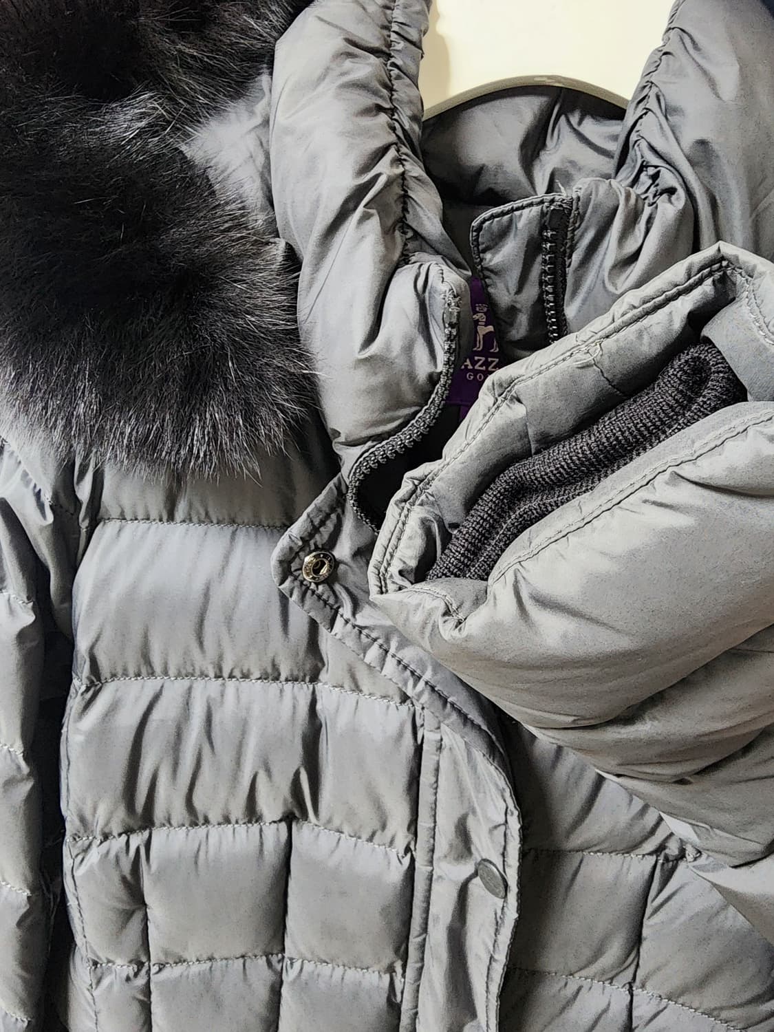 헤지스 폭스퍼 후드 롱 패딩 상품이미지6