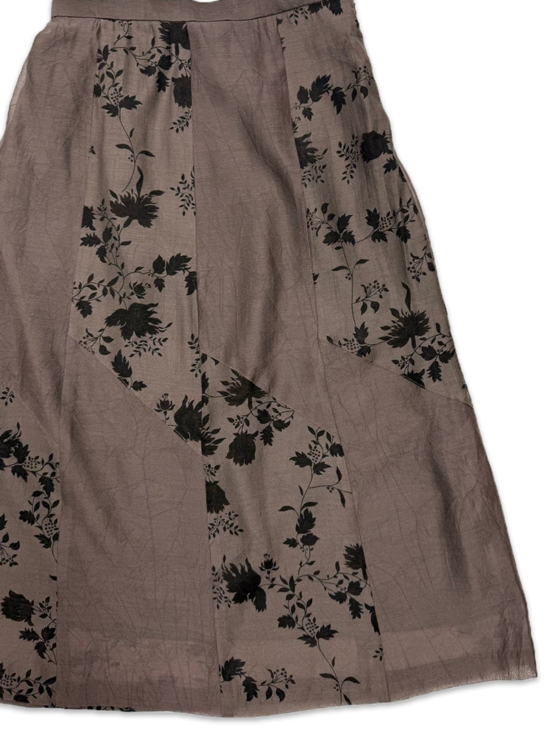 빈티지 브라운 플러워 롱 스커트 상품이미지2