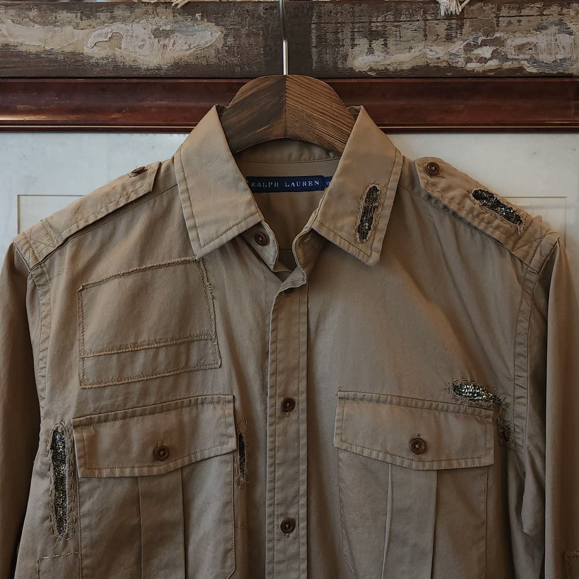 폴로 랄프로렌 여성용 패치워크 비즈 디테일 견장 셔츠 8 상품이미지3