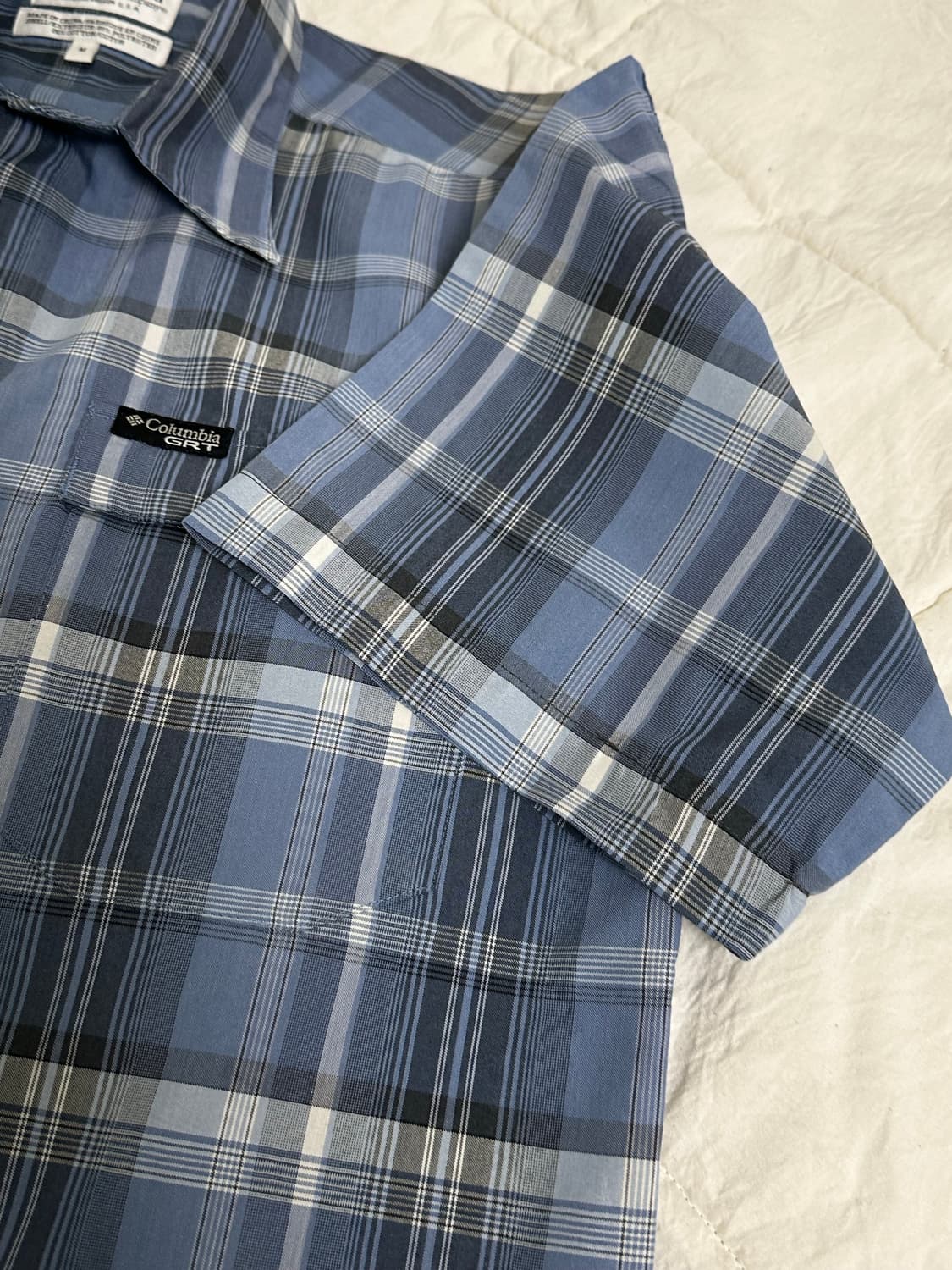 콜롬비아 체크 반팔 셔츠 라지 상품이미지7