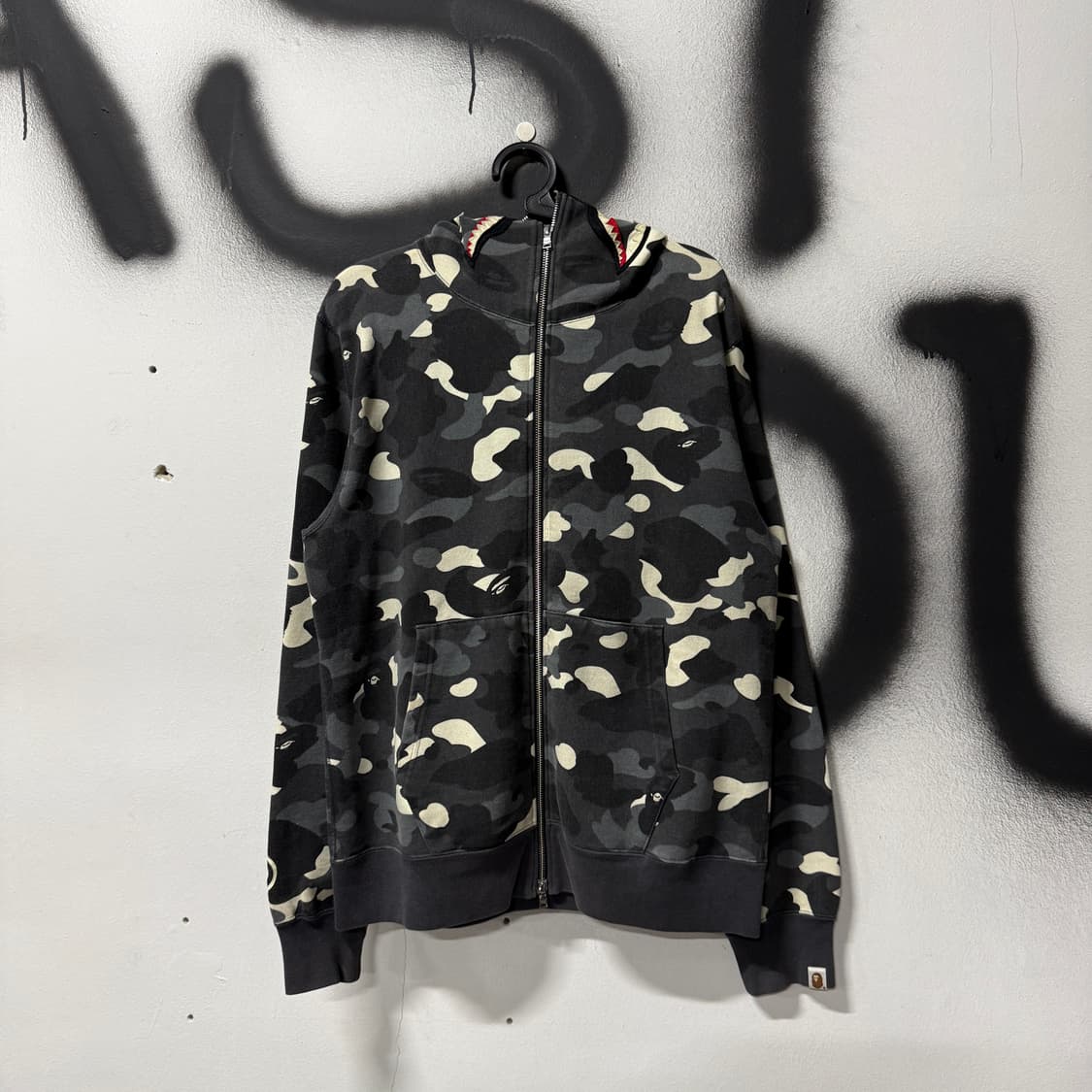 정품 베이프 흑계 시티 카모 샤크 풀 집업 후디 (야광) 상품이미지2