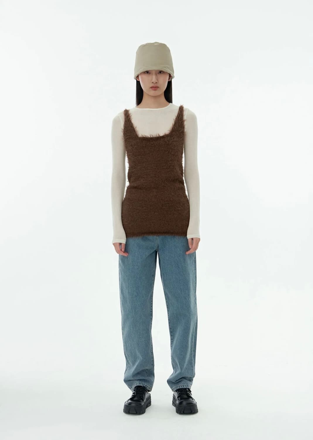 AMOMENTO 아모멘토 샤기 니트 원피스 상품이미지1