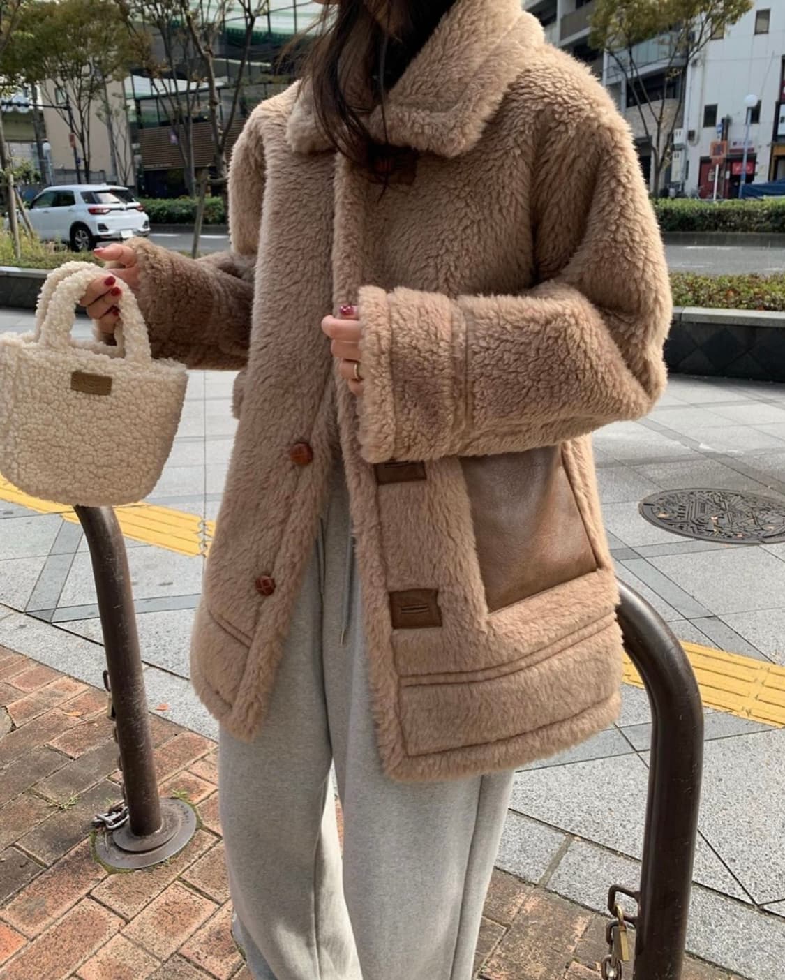 (새상품)프리러브 베어 양면 무스탕 상품이미지2