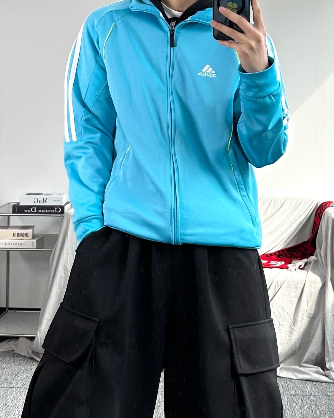 아디다스 스카이블루 트랙탑 져지 M 상품이미지3