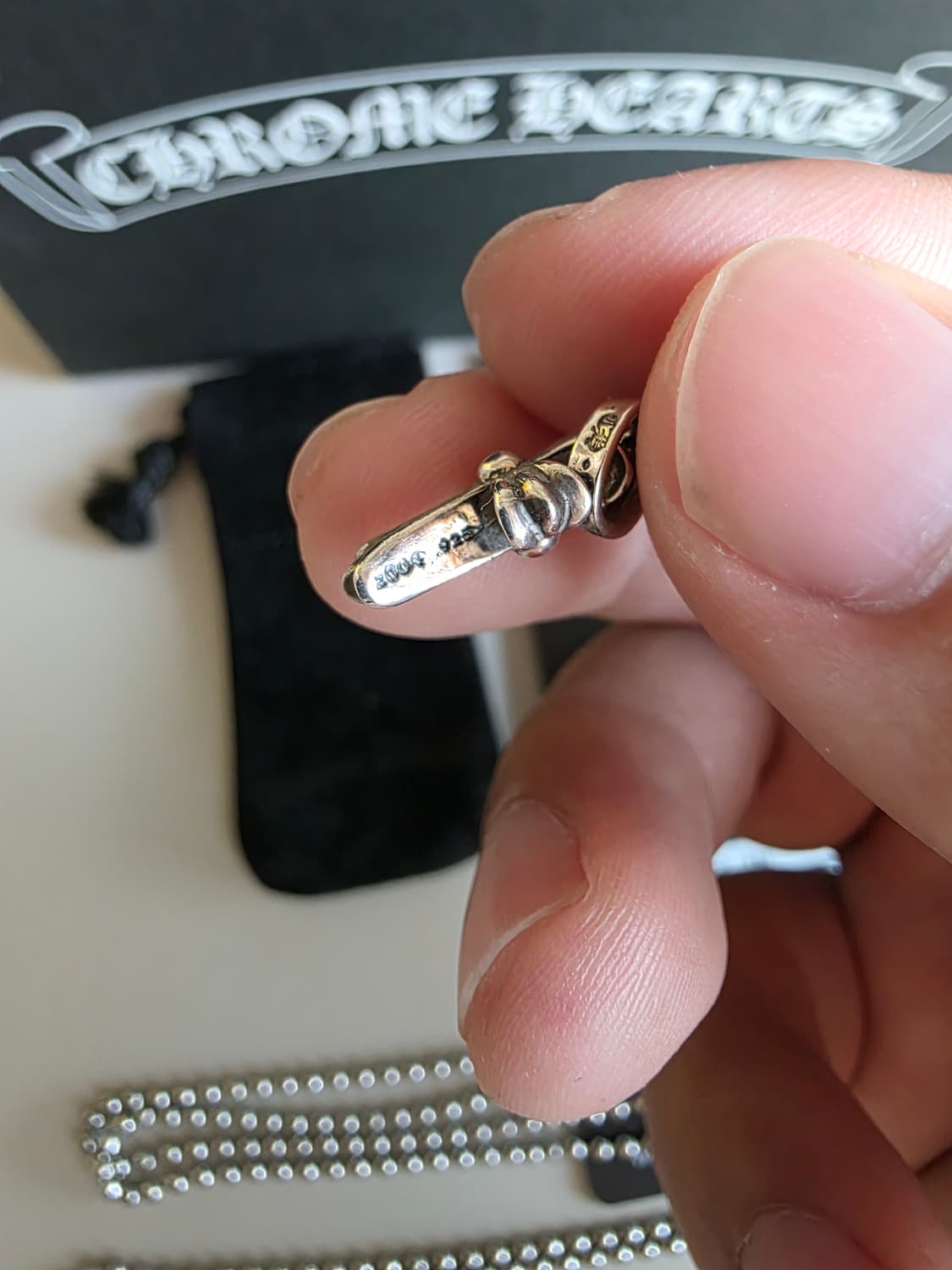 [풀구성,세척완료]크롬하츠 베이비펫 펜던트+볼체인 상품이미지4