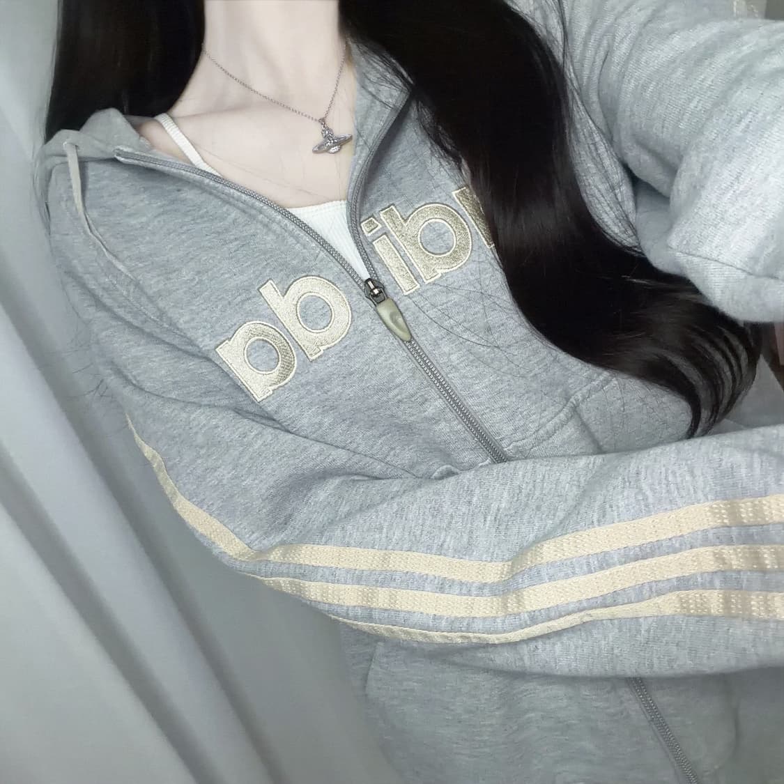 🐰아디다스 그레이 빅로고 코튼 후드집업 추천🍥 상품이미지2