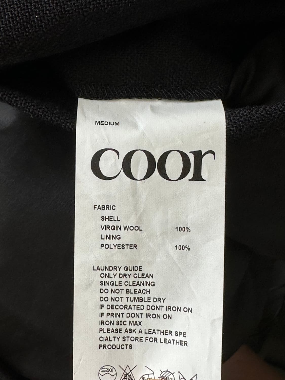 COOR 버진 울 크롭 점퍼 (다크네이비, M/민트급) 상품이미지6