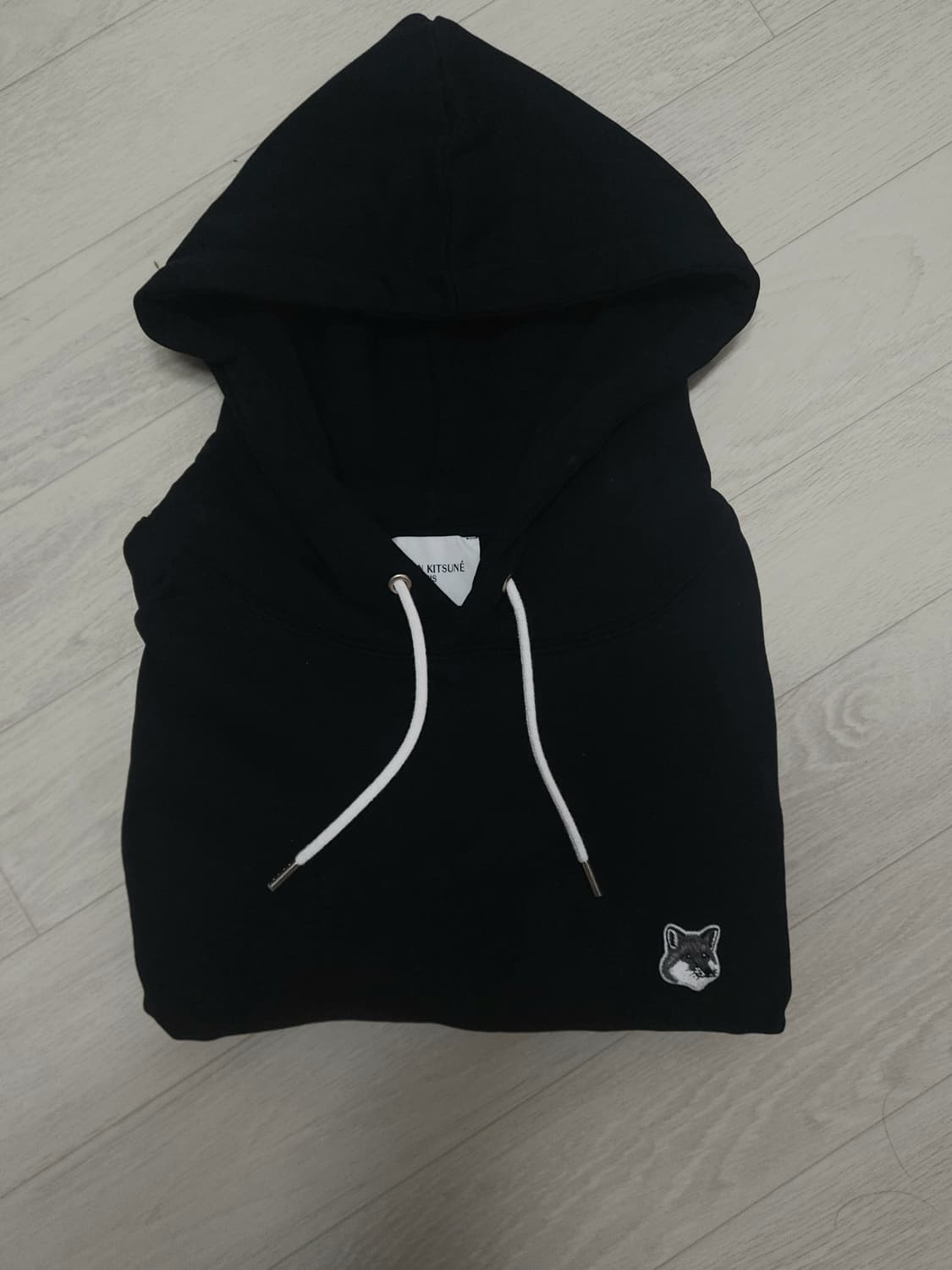 🦊 메종키츠네 자수 폭스헤드 후드티 블랙  XL 정품 상품이미지4
