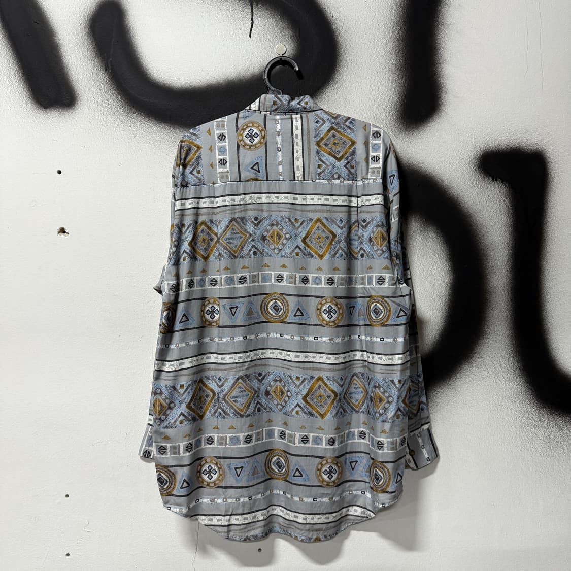 VTG 빈티지 그리스 에스닉 패턴 원 포켓 긴팔 셔츠 상품이미지2