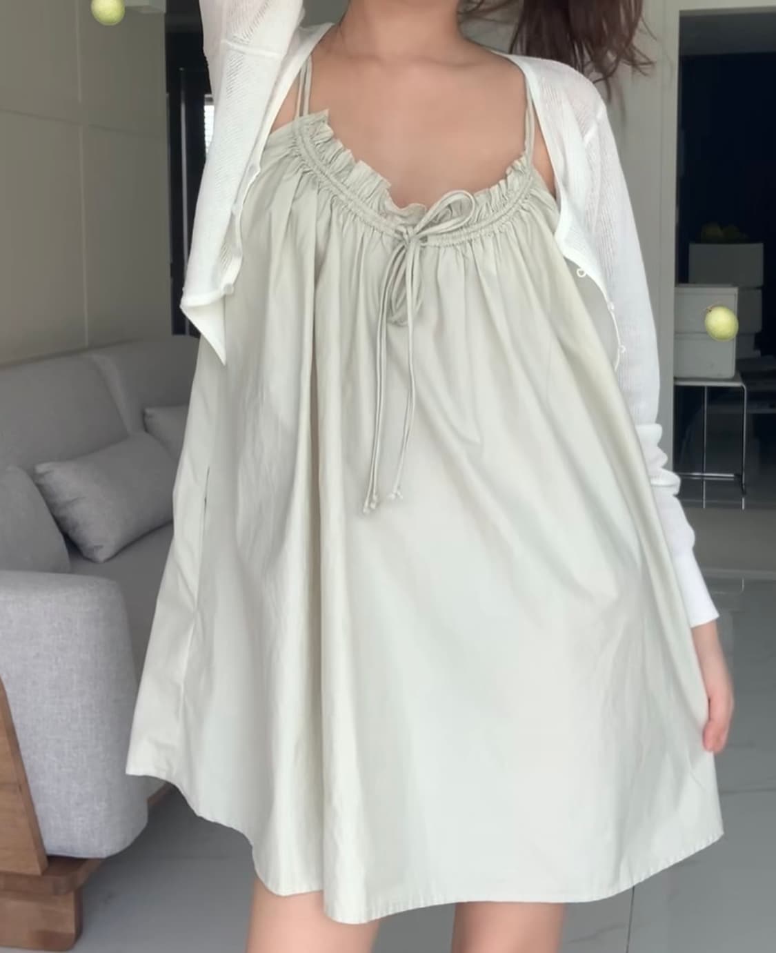 Zara 포플린 스트랩 미니 원피스 상품이미지2
