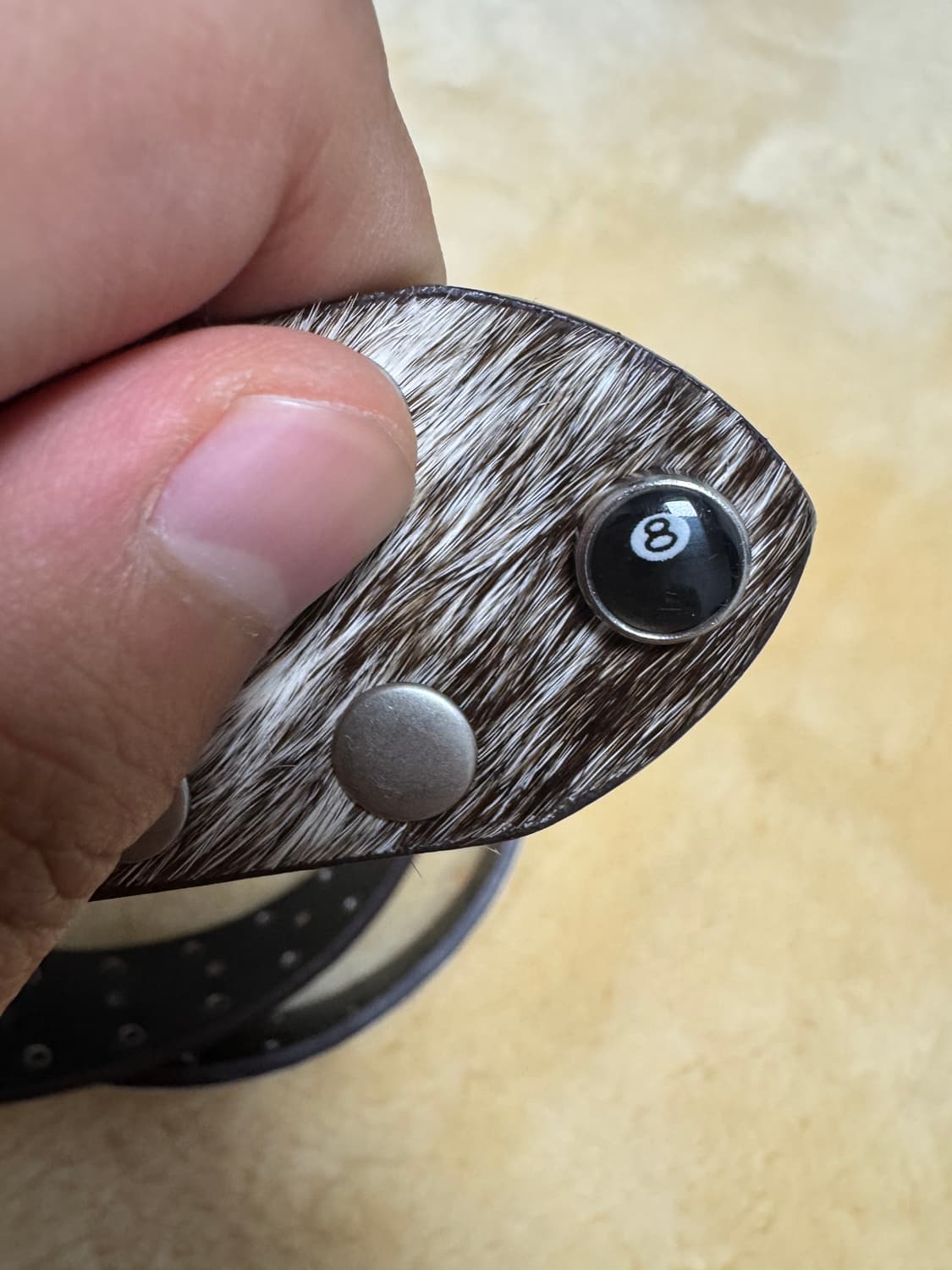 스투시 8볼 스터드 벨트 로우 카우하이드 헤어 L/XL 상품이미지2