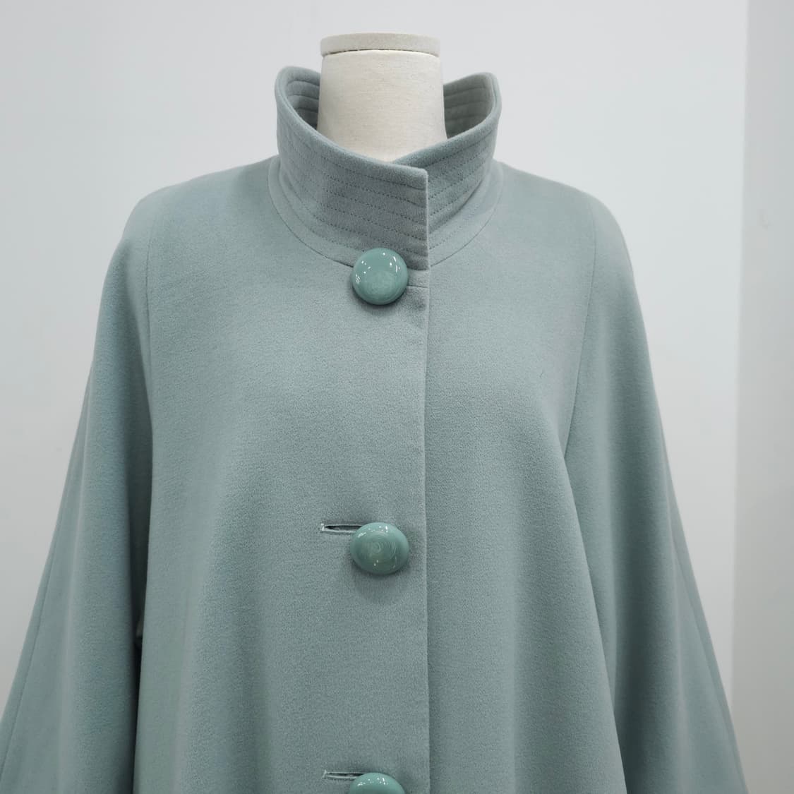 울100% 민트그레이 하이넥 코트 상품이미지4