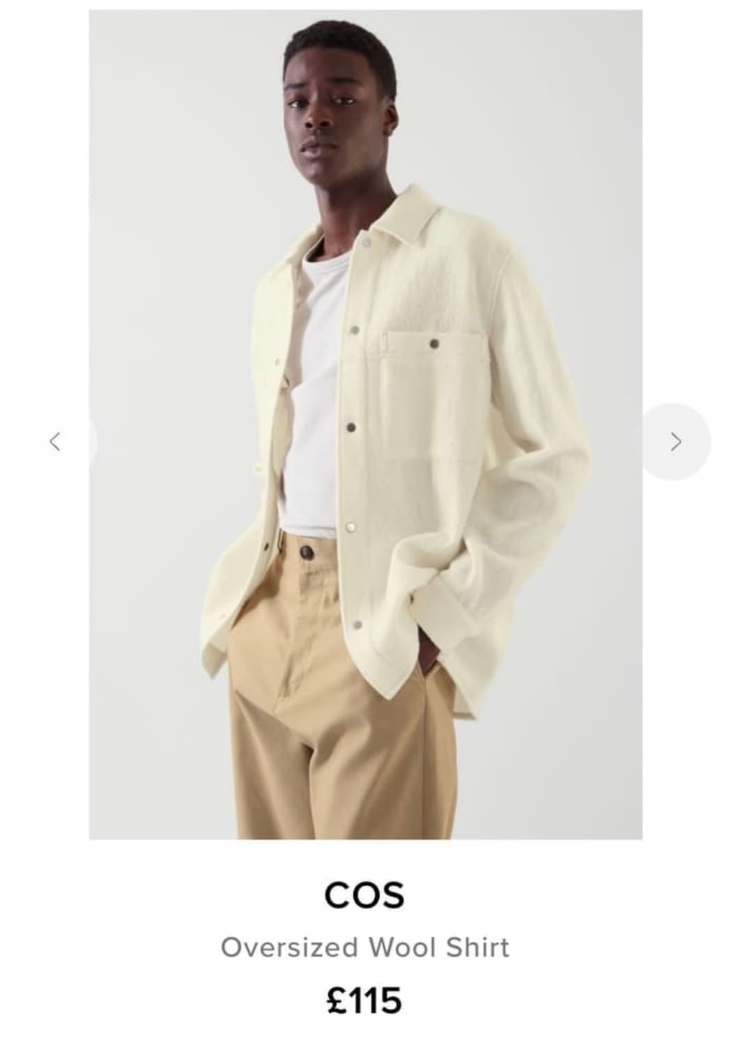 Cos 릴랙스드 핏 울 오버셔츠 s 상품이미지2