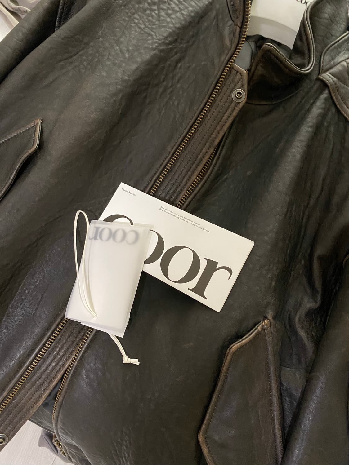 빈티지 쉘터 넥 카라 레더 점퍼 L 상품이미지5