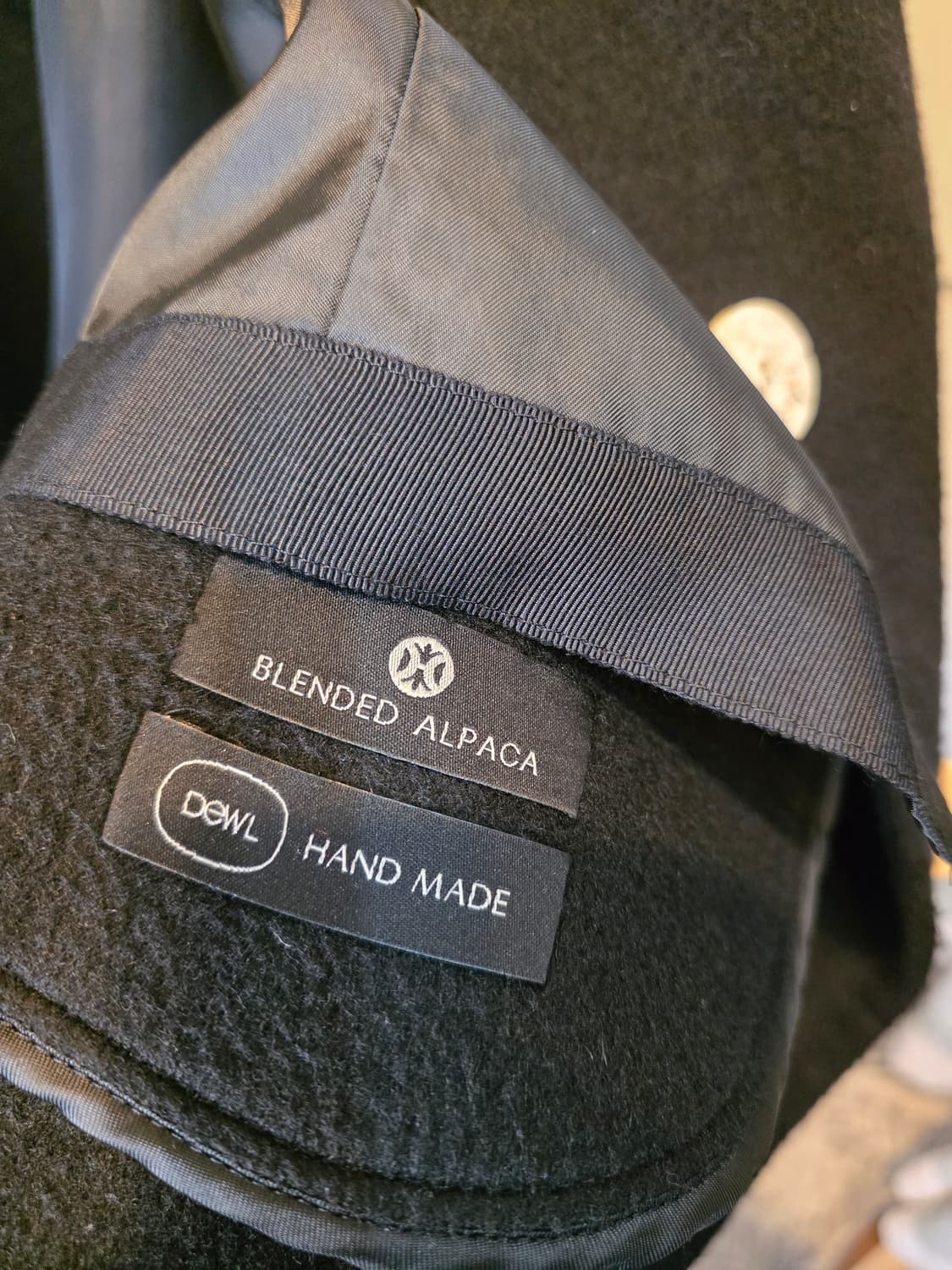 DEWL 알파카 블랙 모직 싱글코트 상품이미지9