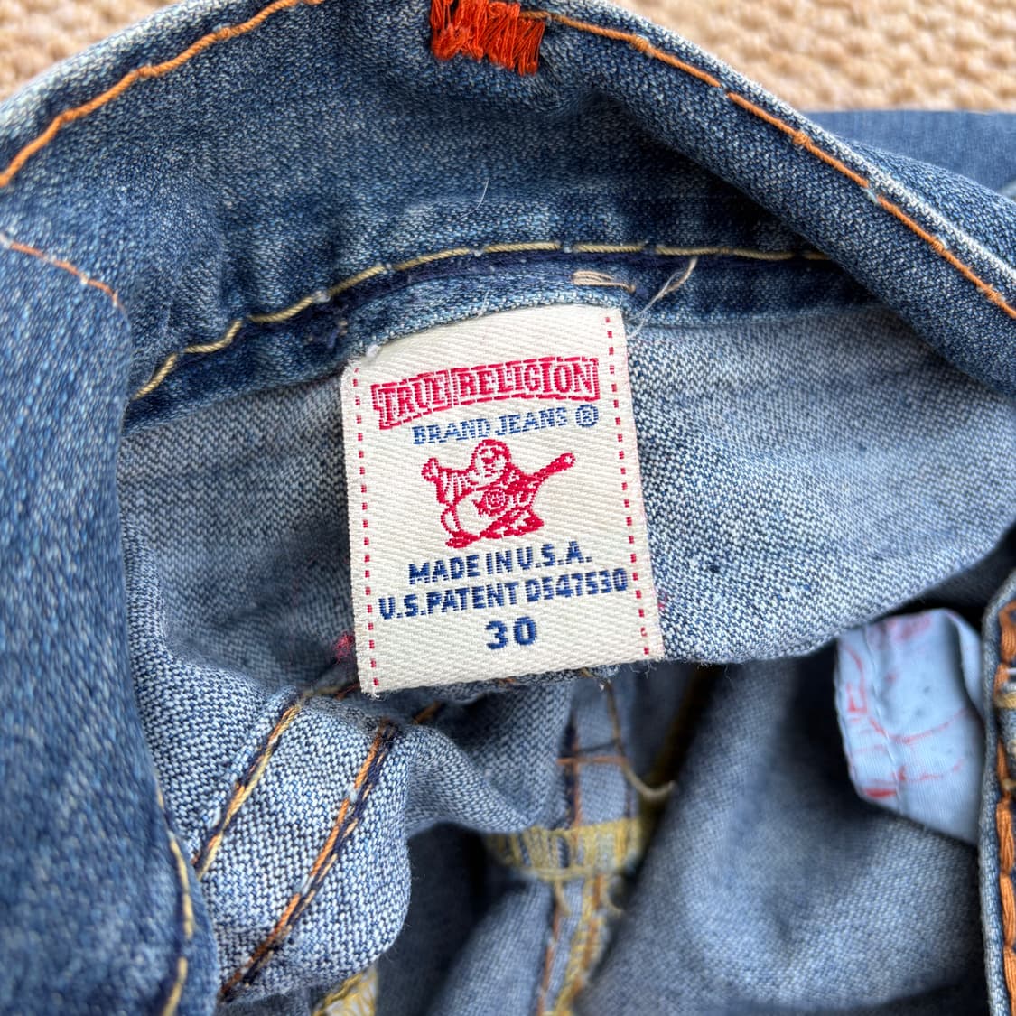 USA 트루릴리전 데미지 워싱 부츠컷 데님 팬츠 상품이미지6