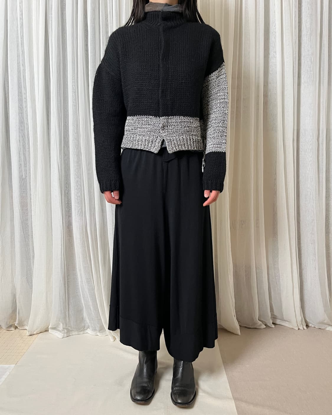 요지야마모토 컬러블록 니트자켓 yohji yamamoto 가디건 상품이미지3
