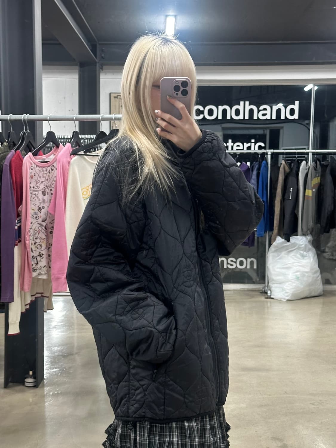 베이프 로고 그래픽 퀄팅 자켓 상품이미지1