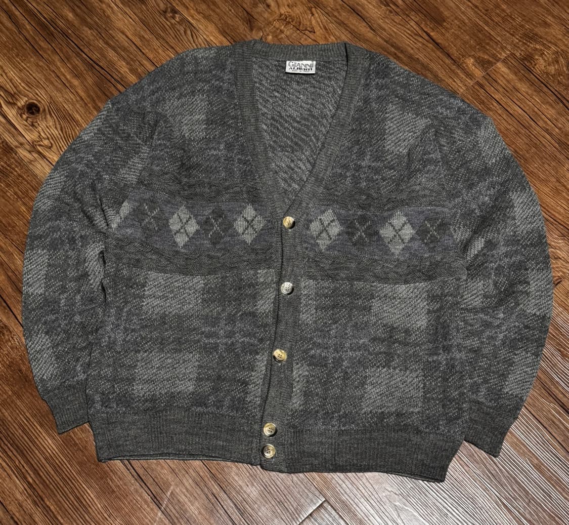 [XL] 지아니 알베르티 이탈리아 아가일 가디건 상품이미지2