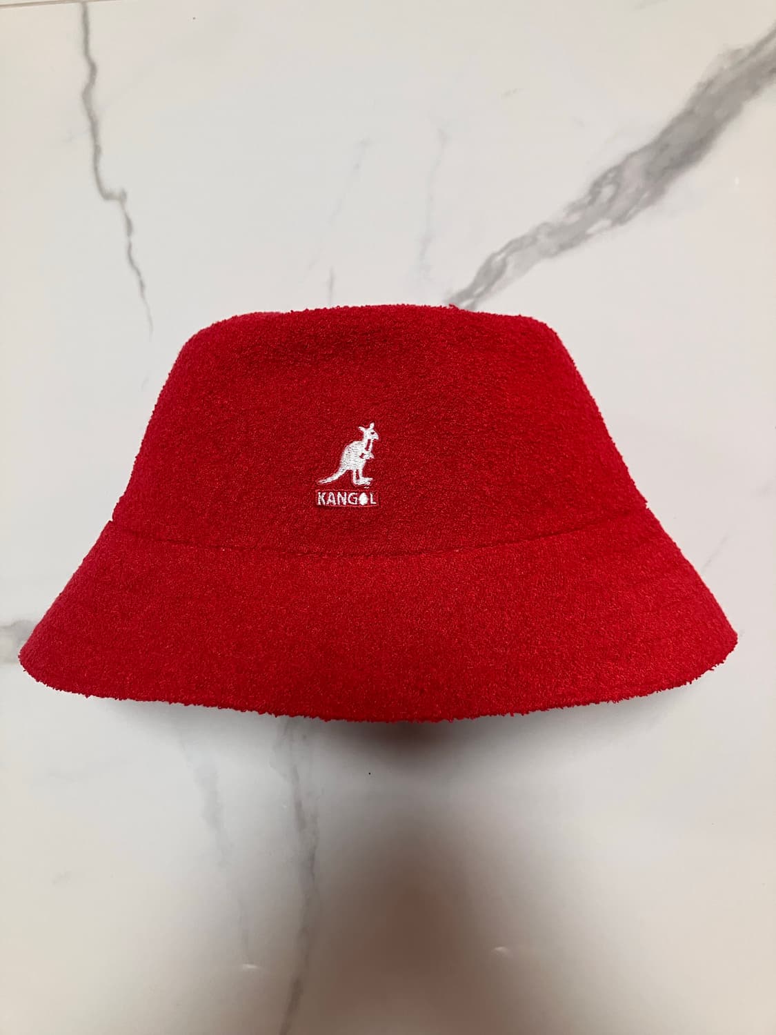 Y2K 대대장 캉골 테리 버킷햇 새제품 쨍한 레드 효리템 상품이미지1
