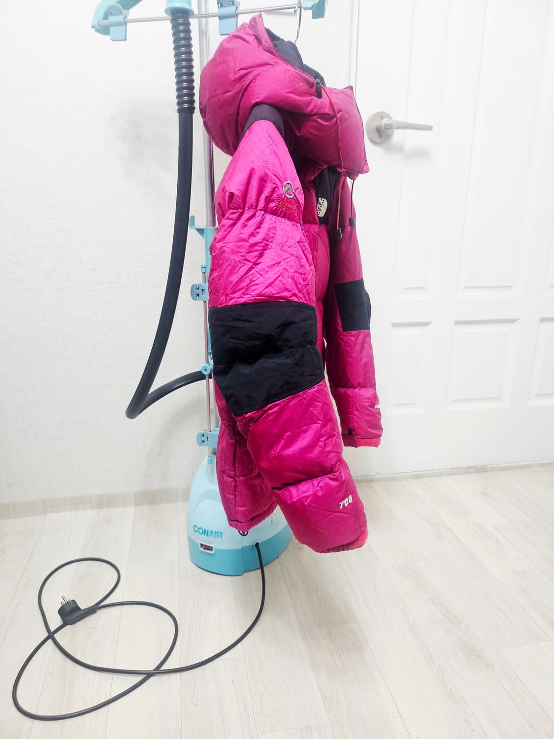 (90) ☆초대장급☆노스페이스 700써밋 윈드스토퍼 [핑크] 구스다운패딩 상품이미지4