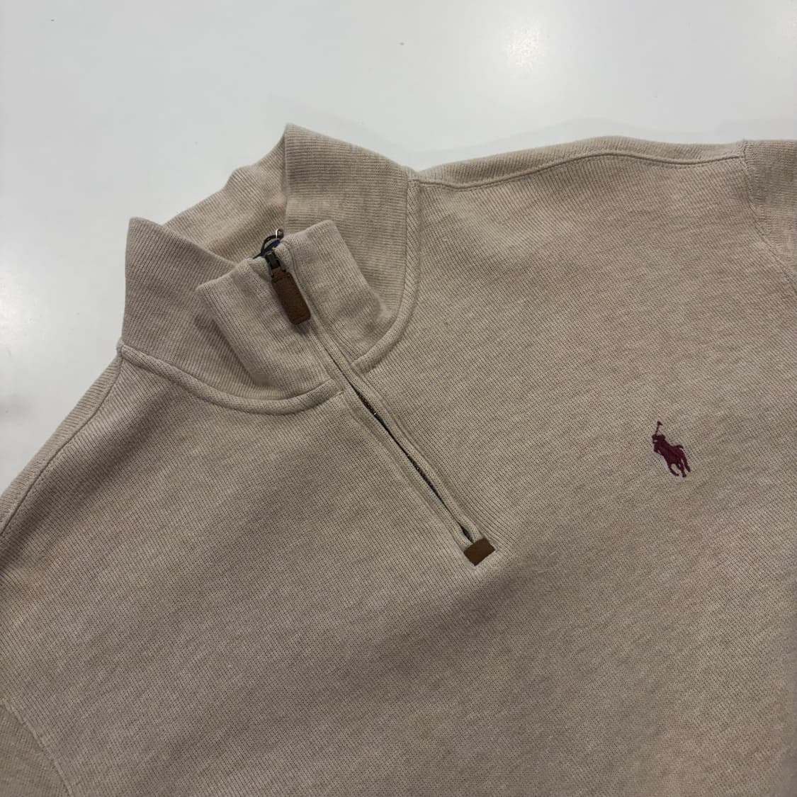 [L] 폴로 랄프로렌 신형 큐알 하프집업 맨투맨 베이지 D864 상품이미지3