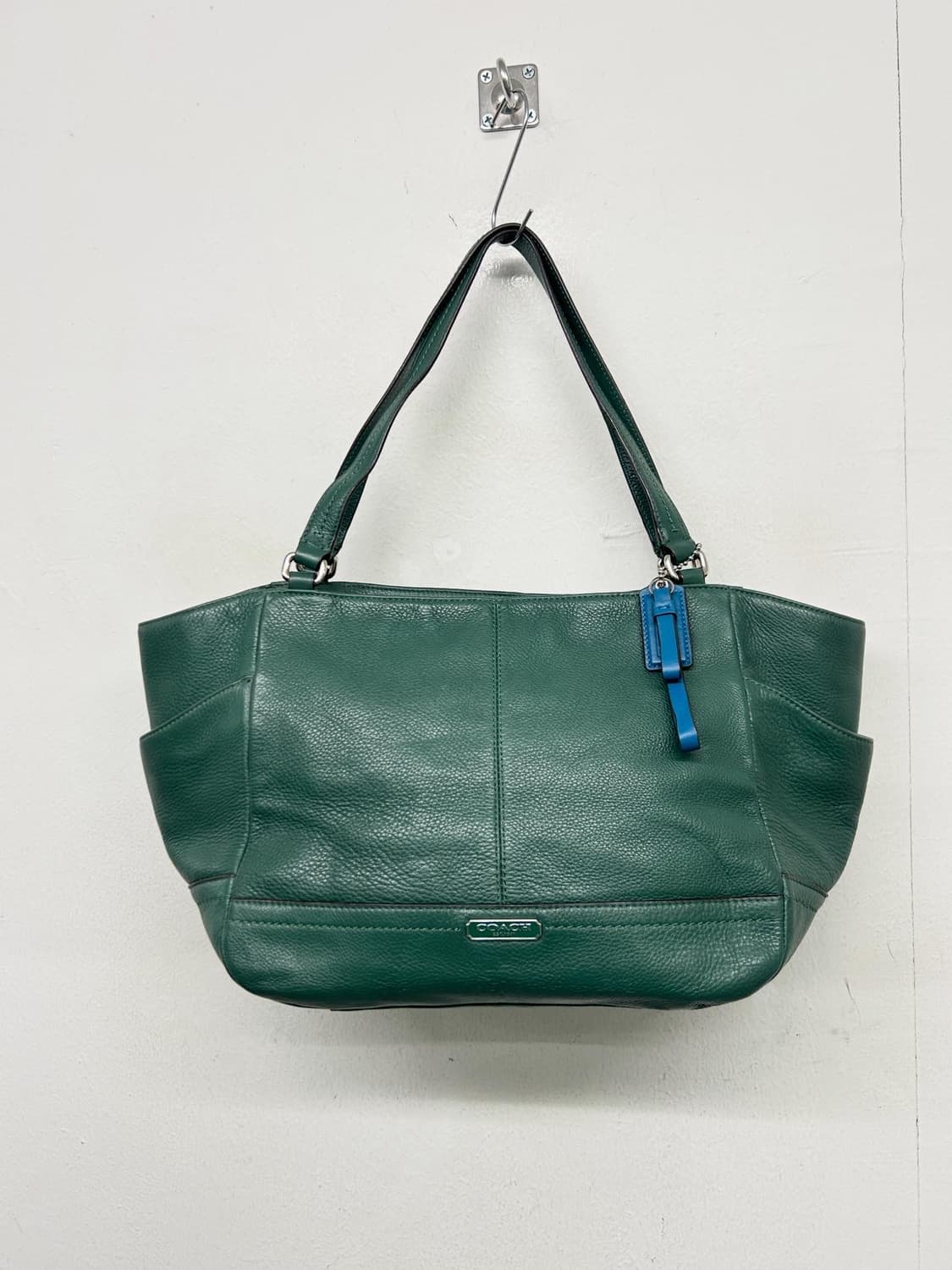 코치 가죽 토트백 숄더백 그린색 상품이미지1